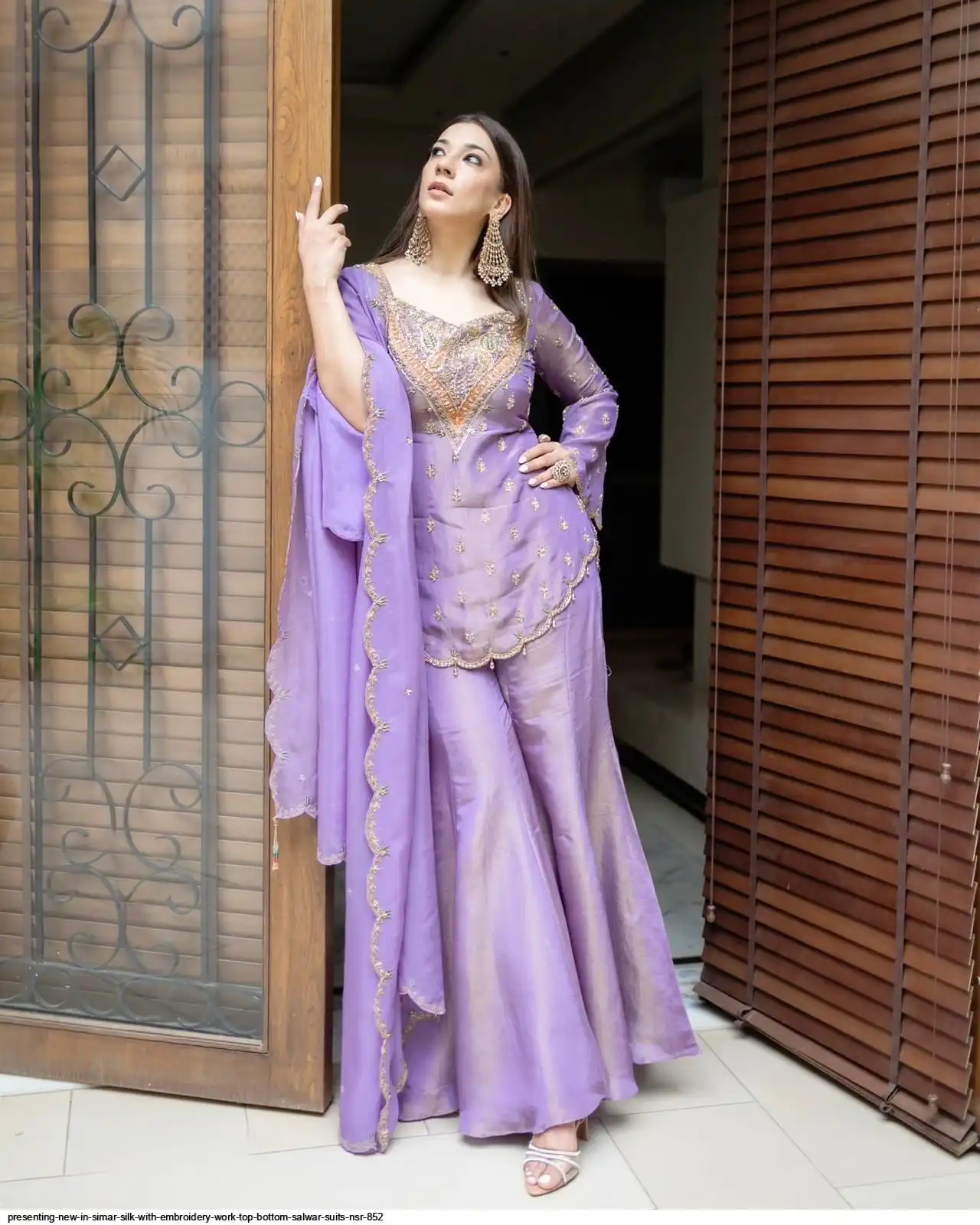 PRESENTING NEW IN SIMAR SILK WITH EMBROIDERY WORK TOP BOTTOM SALWAR SUITS NSR 852 5