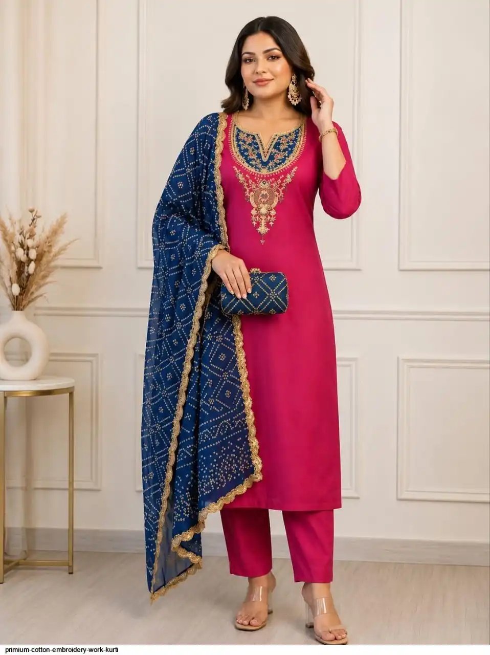 PRIMIUM COTTON EMBROIDERY WORK KURTI 4