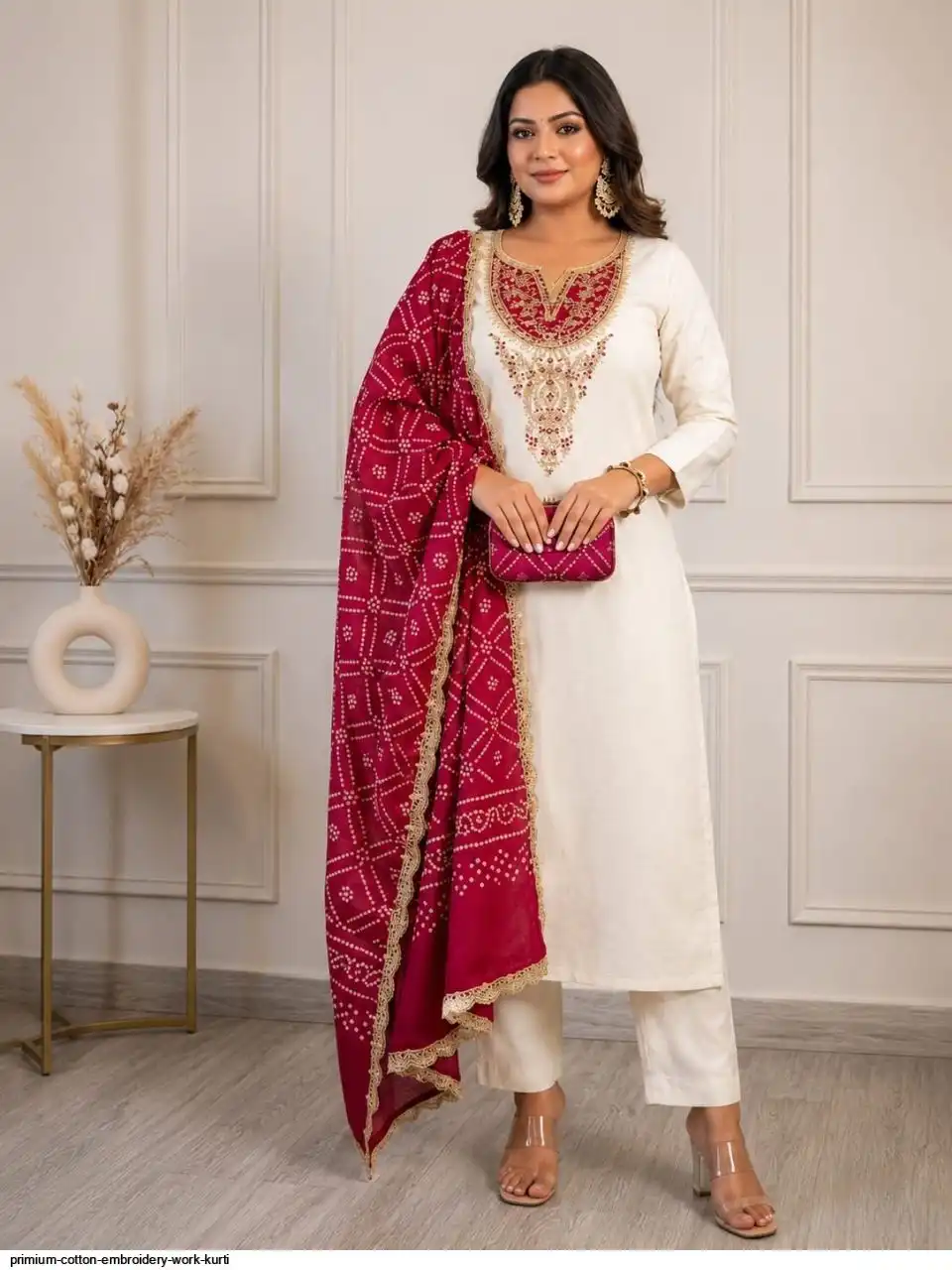 PRIMIUM COTTON EMBROIDERY WORK KURTI 2