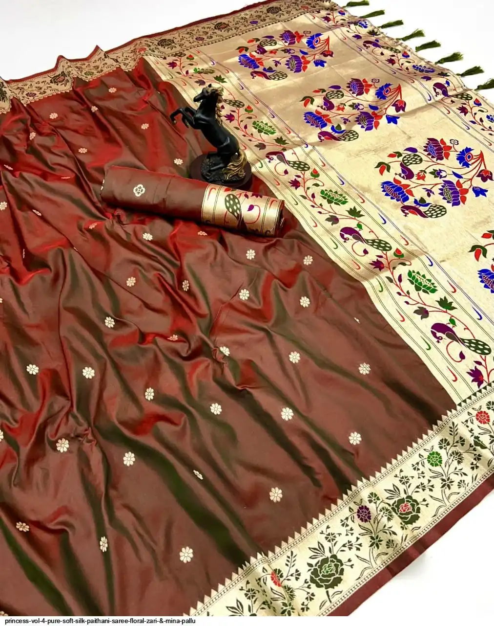 Mehendi Green Pure Gala Silk Paithani Pallu Kadiyal Zari Soft Silk Saree