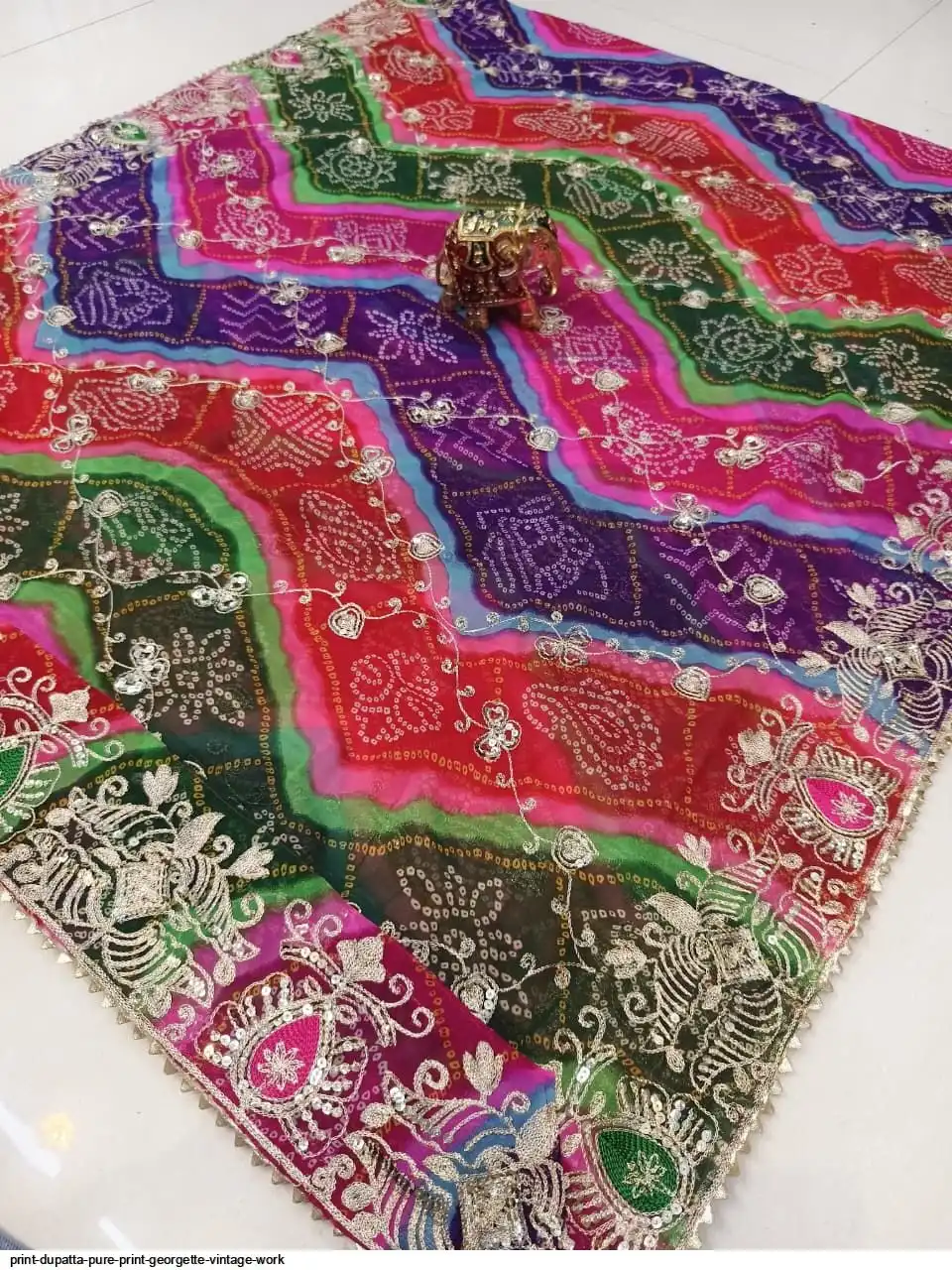 PRINT DUPATTA PURE PRINT GEORGETTE VINTAGE WORK 3
