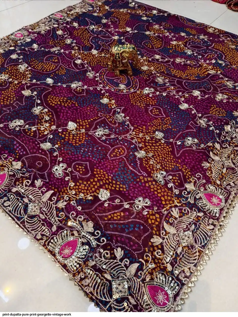 PRINT DUPATTA PURE PRINT GEORGETTE VINTAGE WORK 5