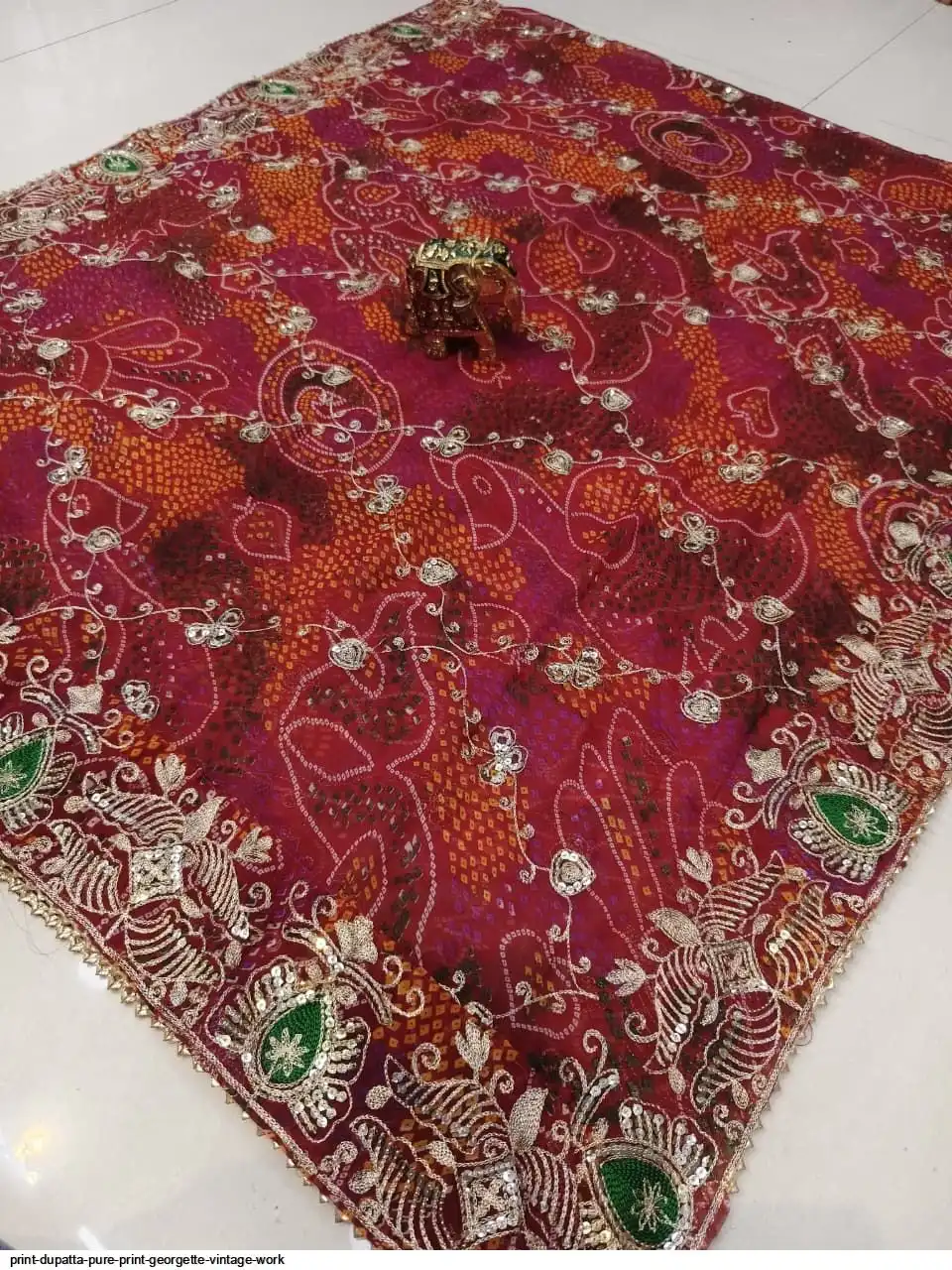 PRINT DUPATTA PURE PRINT GEORGETTE VINTAGE WORK 6