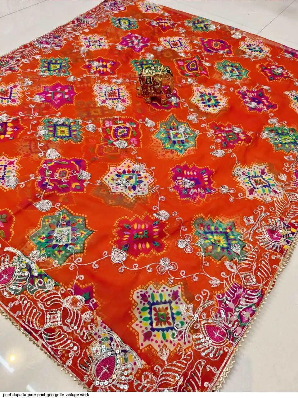 PRINT DUPATTA PURE PRINT GEORGETTE VINTAGE WORK 9