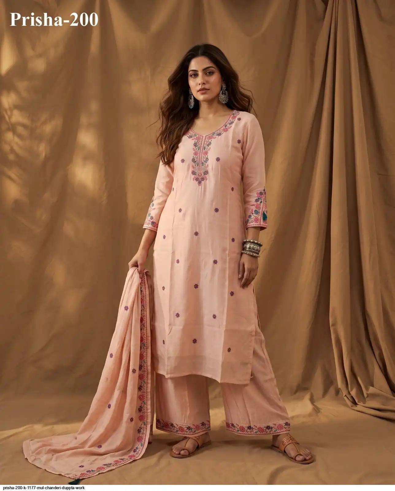 PRISHA 200 K 1177 MUL CHANDERI DUPPTA WORK A