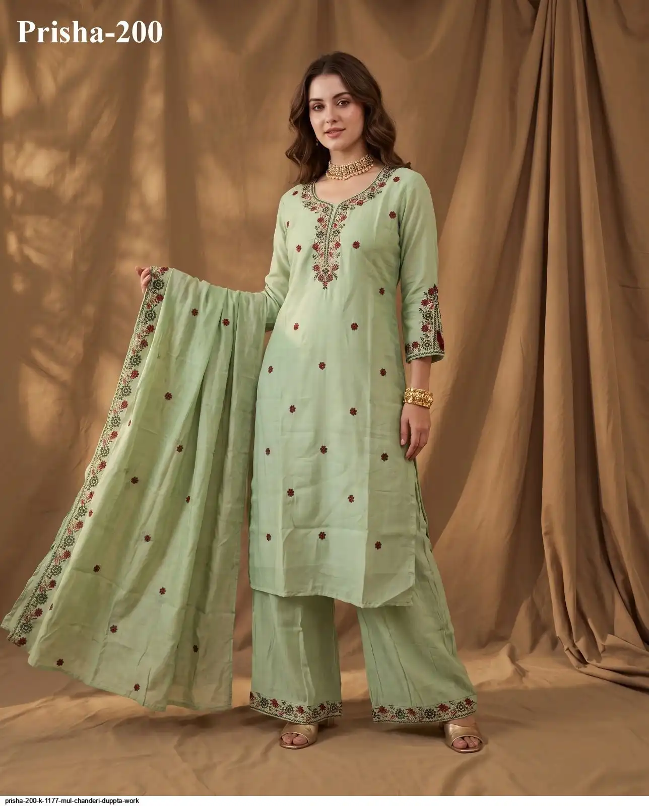 PRISHA 200 K 1177 MUL CHANDERI DUPPTA WORK B