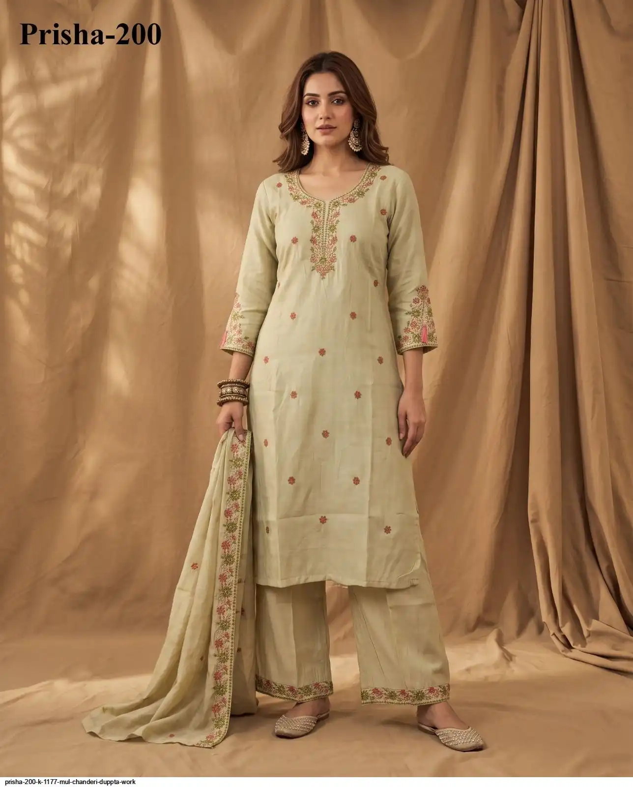 PRISHA 200 K 1177 MUL CHANDERI DUPPTA WORK E