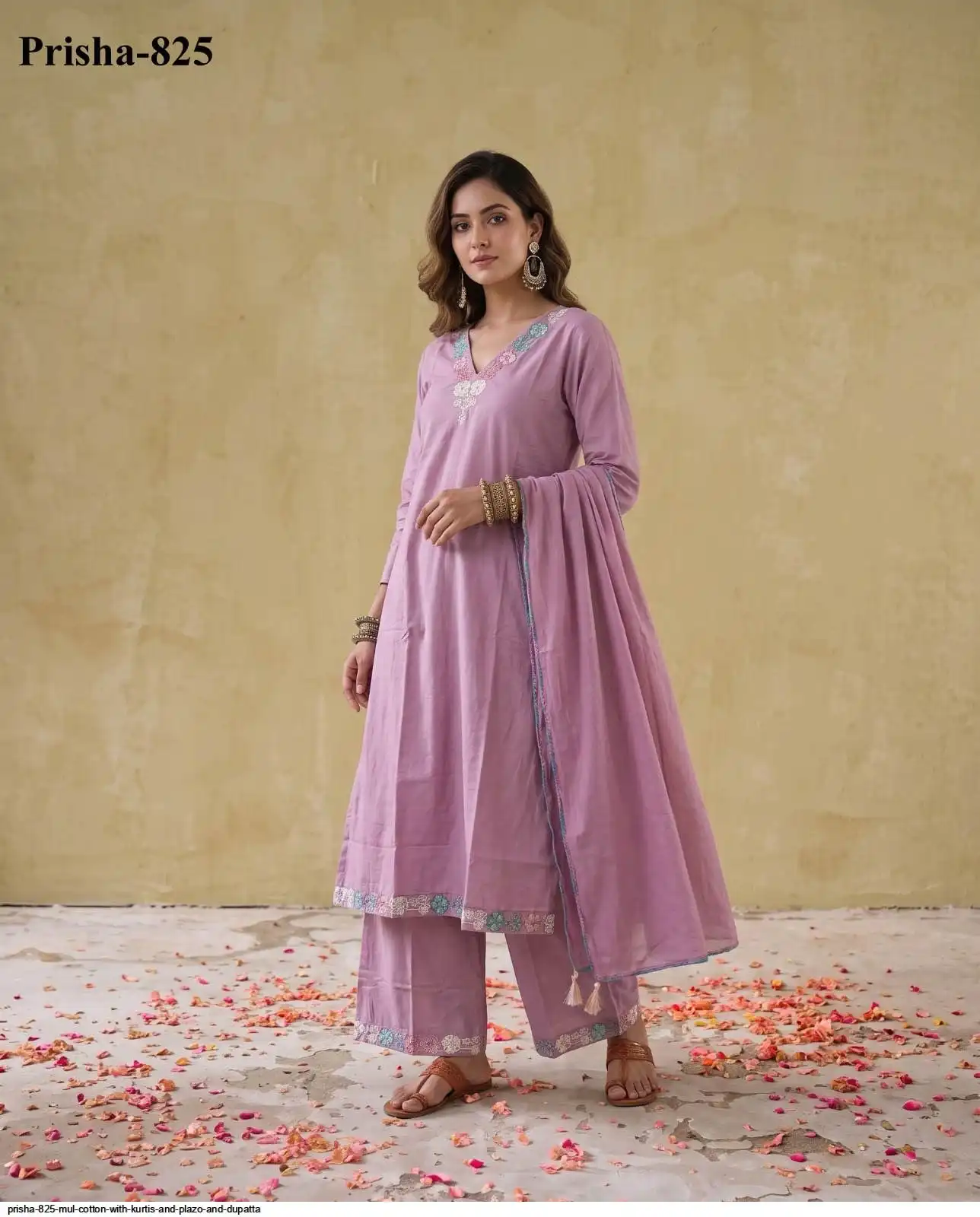 PRISHA 825 MUL COTTON WITH KURTIS AND PLAZO AND DUPATTA I