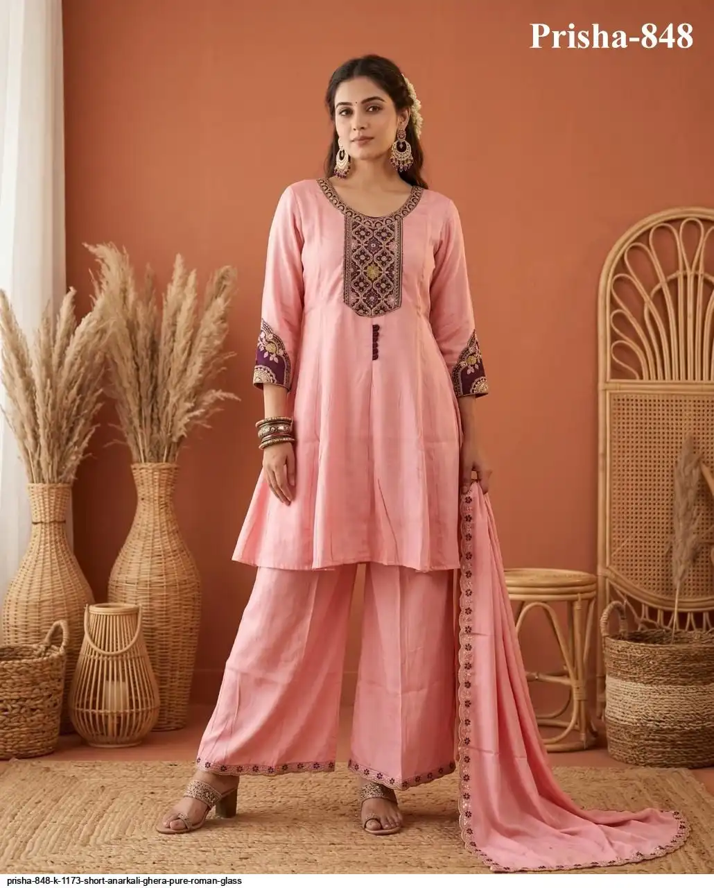 PRISHA 848 K 1173 SHORT ANARKALI GHERA PURE ROMAN GLASS A