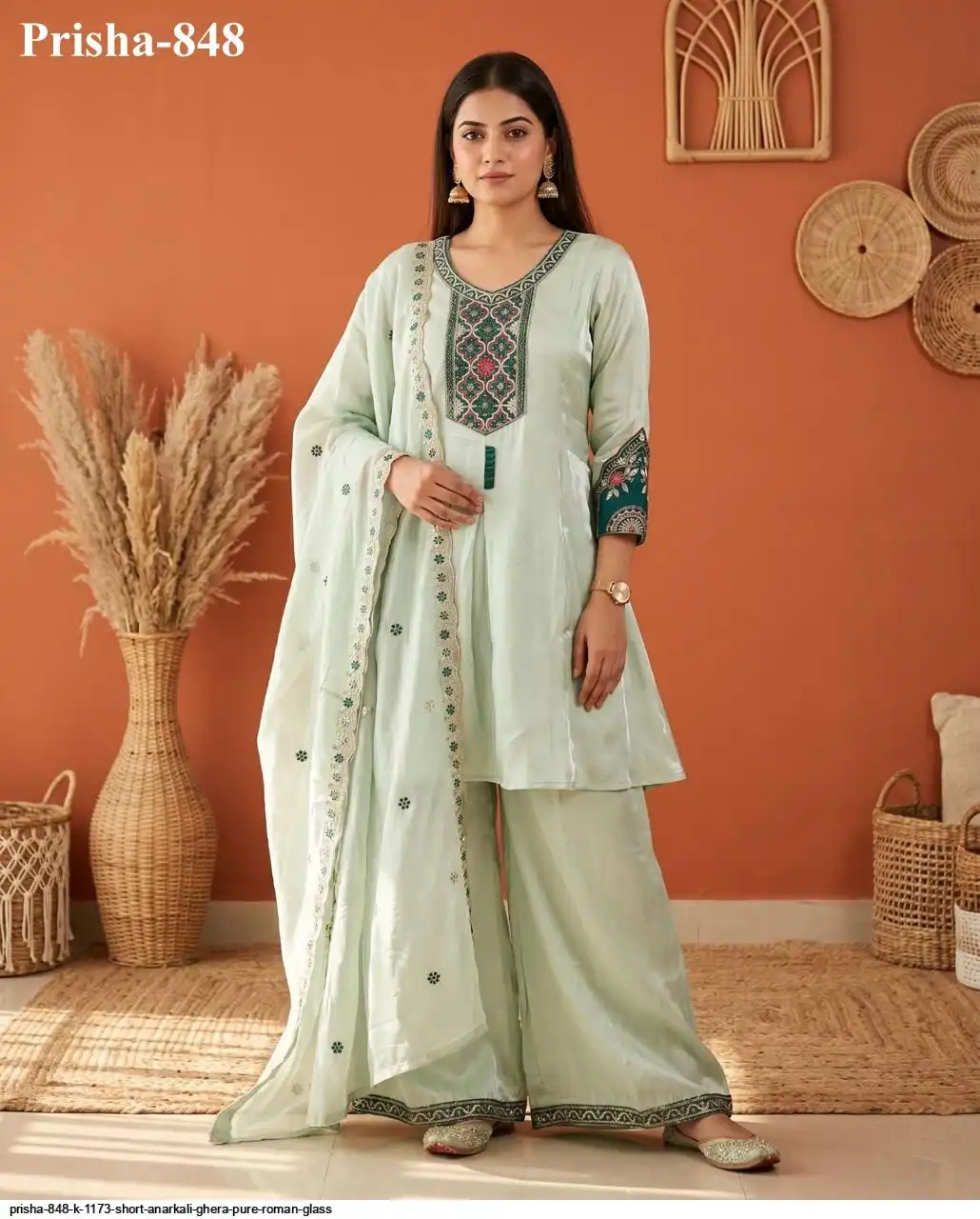 PRISHA 848 K 1173 SHORT ANARKALI GHERA PURE ROMAN GLASS B