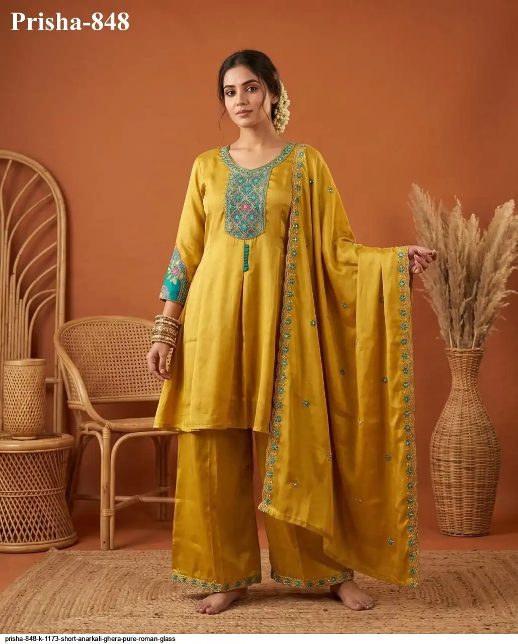PRISHA 848 K 1173 SHORT ANARKALI GHERA PURE ROMAN GLASS H