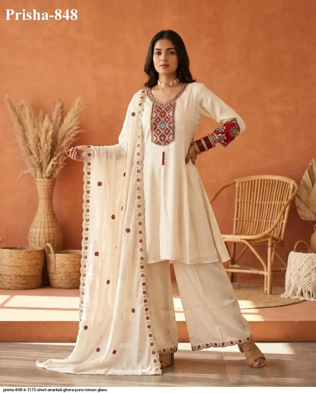 PRISHA 848 K 1173 SHORT ANARKALI GHERA PURE ROMAN GLASS G