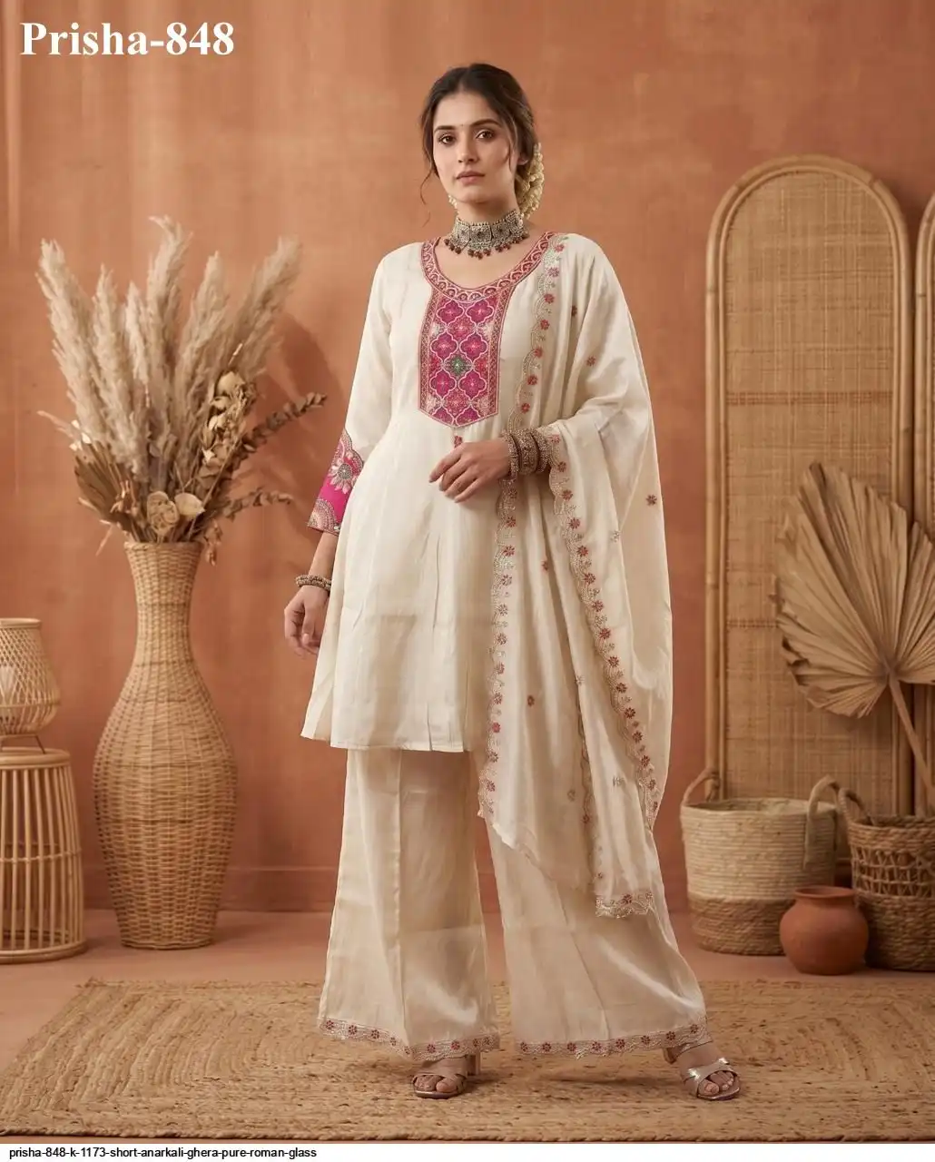 PRISHA 848 K 1173 SHORT ANARKALI GHERA PURE ROMAN GLASS I
