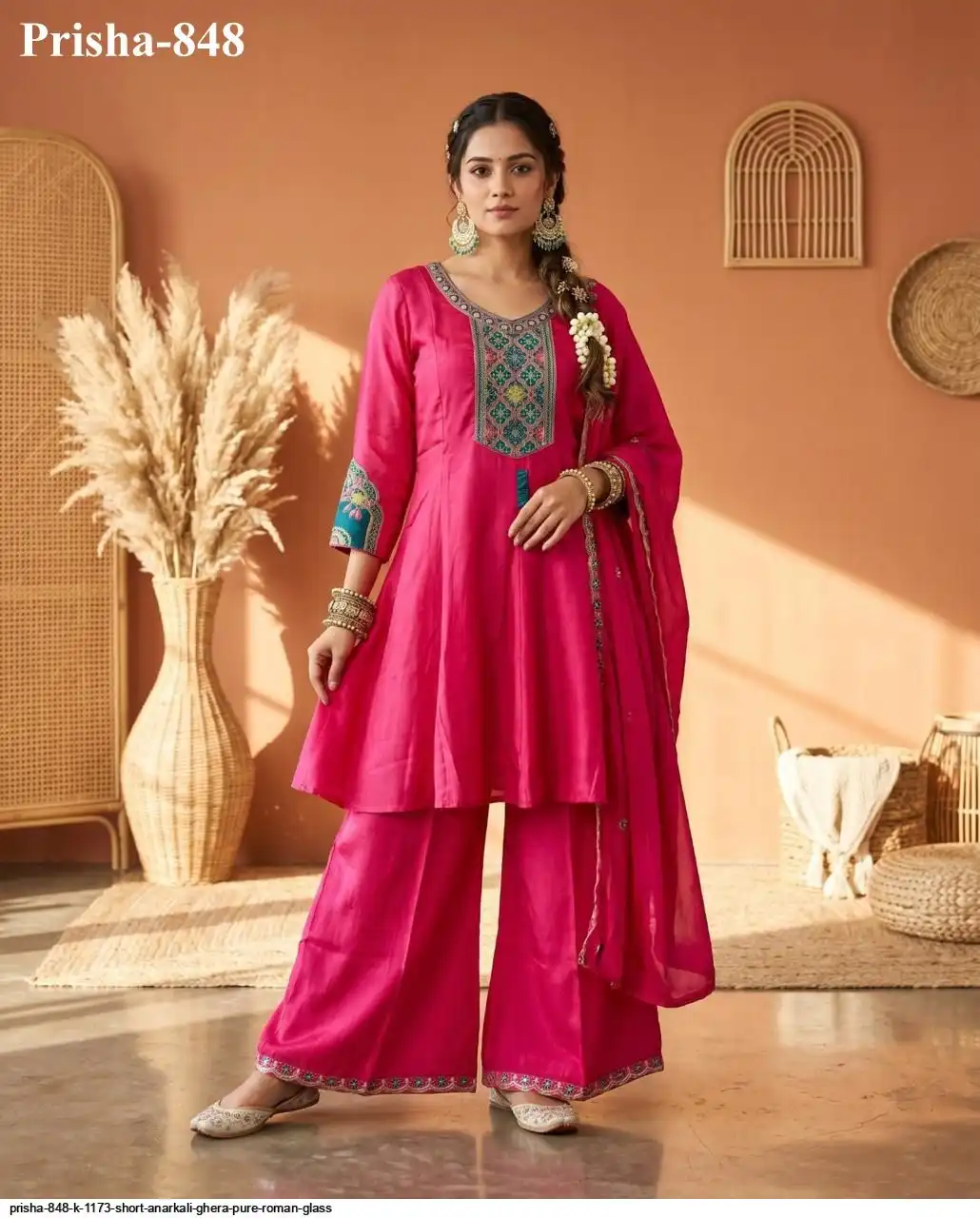 PRISHA 848 K 1173 SHORT ANARKALI GHERA PURE ROMAN GLASS J