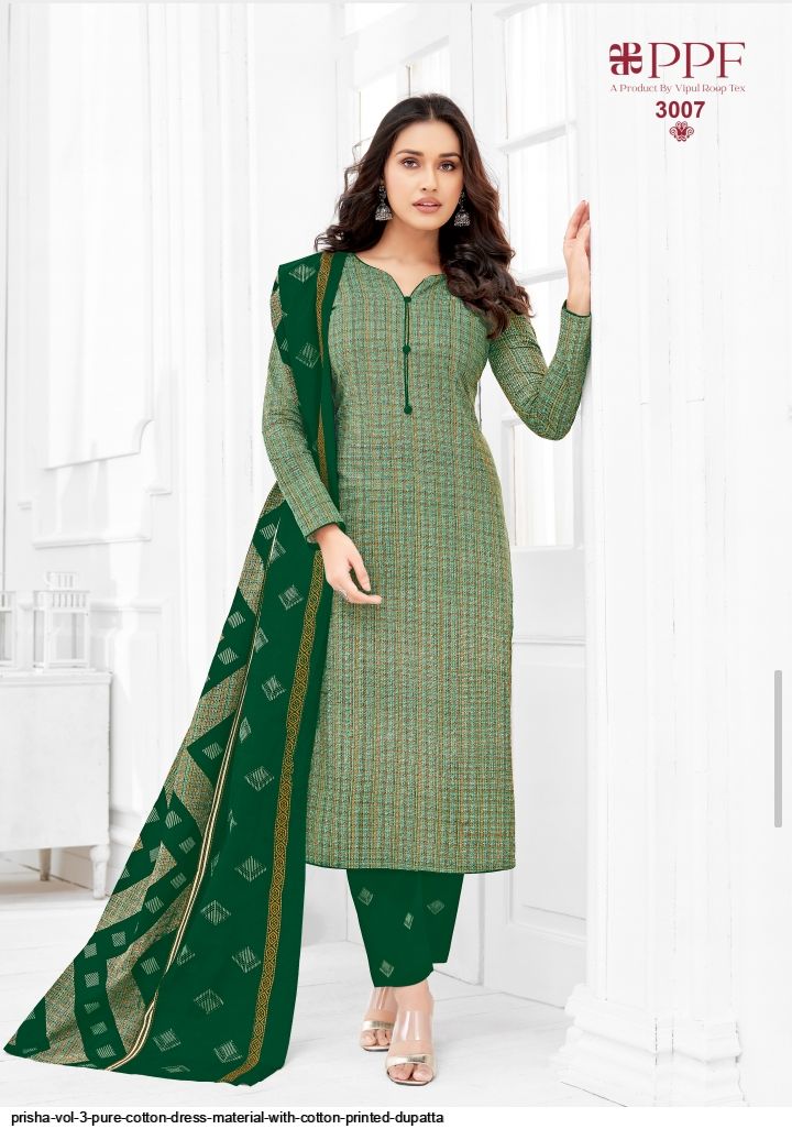 PRISHA VOL 3 PURE COTTON DRESS MATERIAL WITH COTTON PRINTED DUPATTA