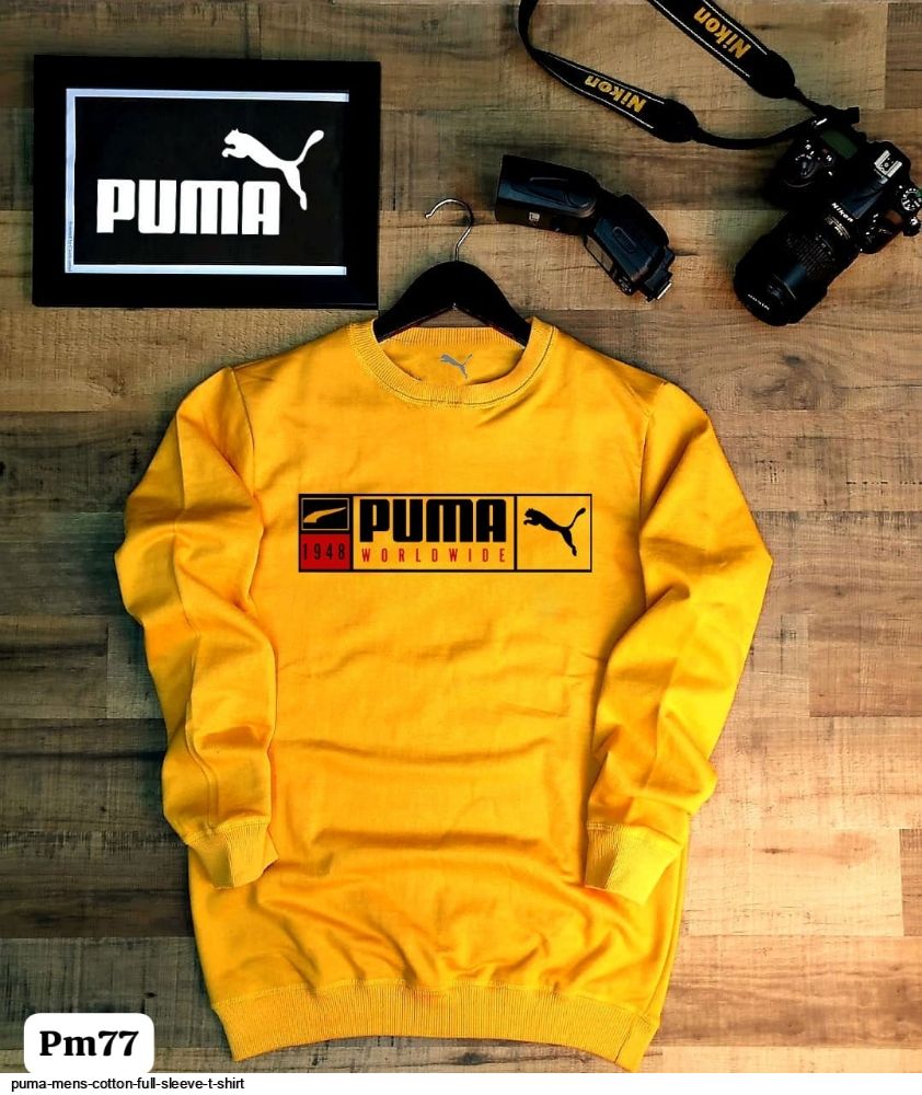 Puma yellow t shirt full sleeve hotsell