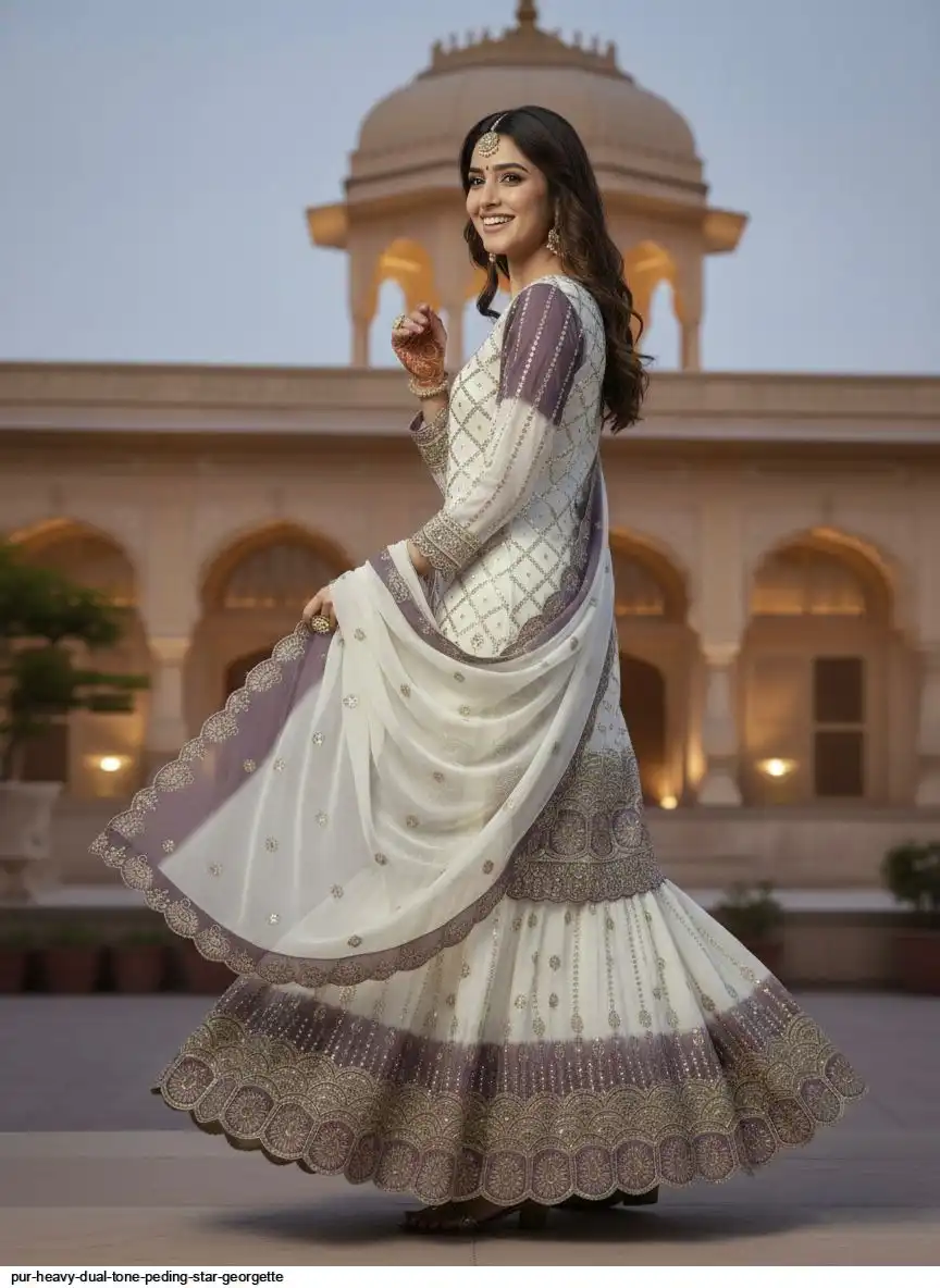 PUR HEAVY DUAL TONE PEDING STAR GEORGETTE C