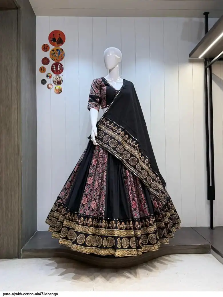 PURE AJRAKH COTTON AK47 LEHENGA 2