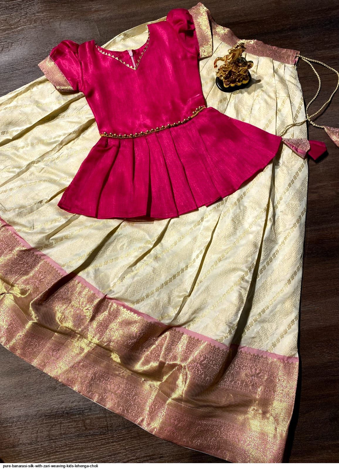 Buy Pink Embroidery Work Satin Kids Lehenga Choli Online