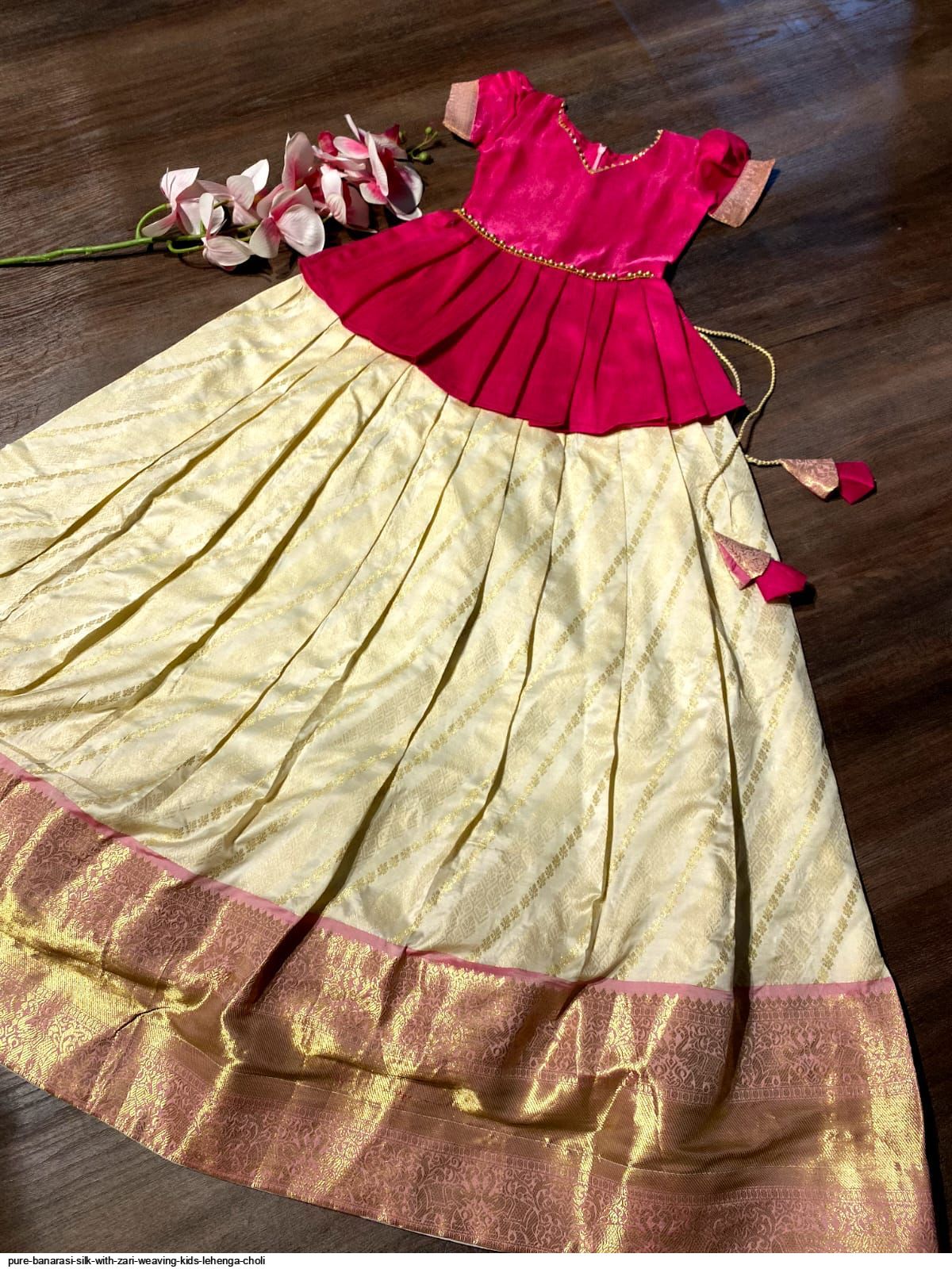 Pure Banarasi Silk With Zari Weaving KIDS Lehenga Choli