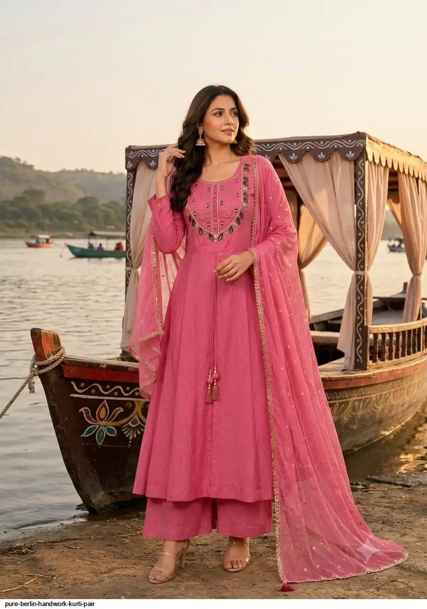 PURE BERLIN HANDWORK KURTI PAIR D