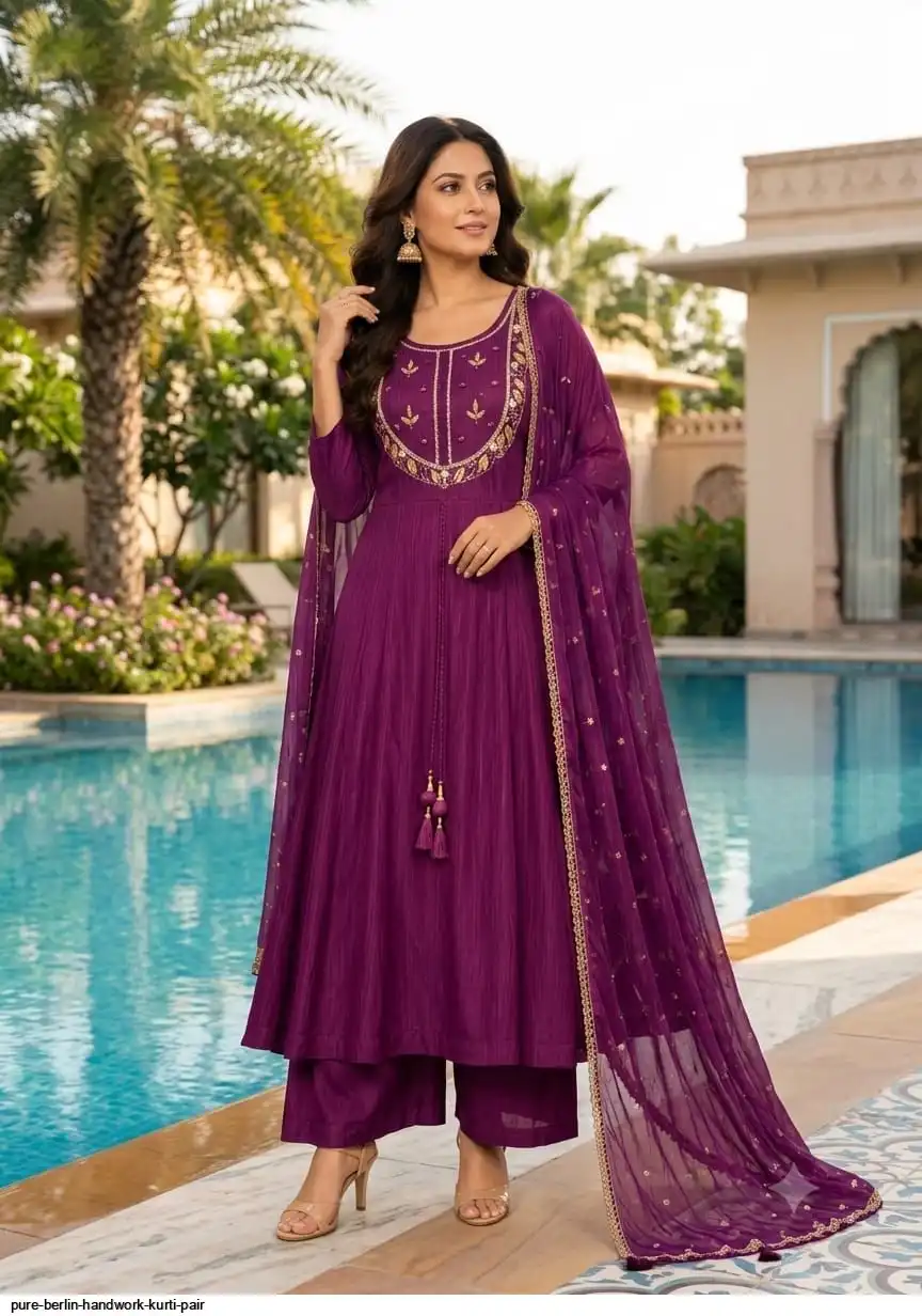 PURE BERLIN HANDWORK KURTI PAIR B