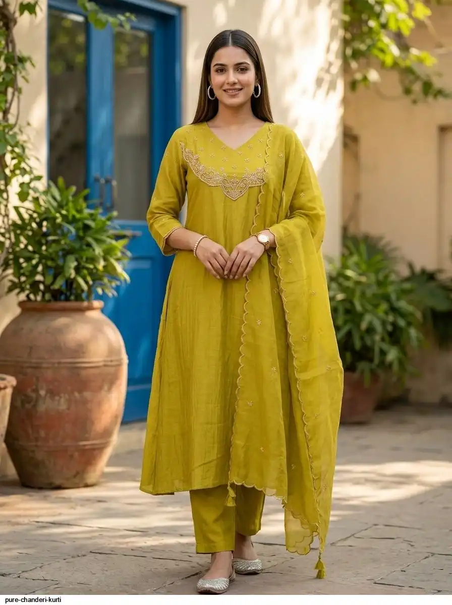 PURE CHANDERI KURTI 2