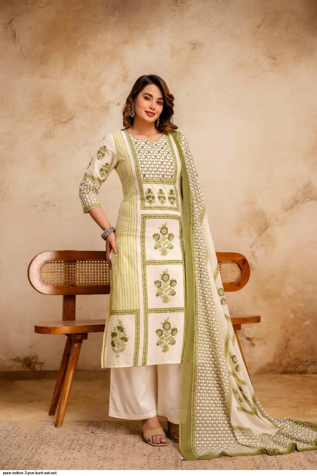 PURE COTTON 3 PCE KURTI SET SET C