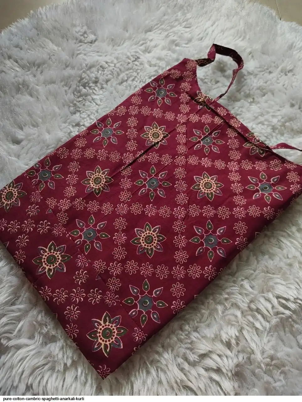 PURE COTTON CAMBRIC SPAGHETTI ANARKALI KURTI 1