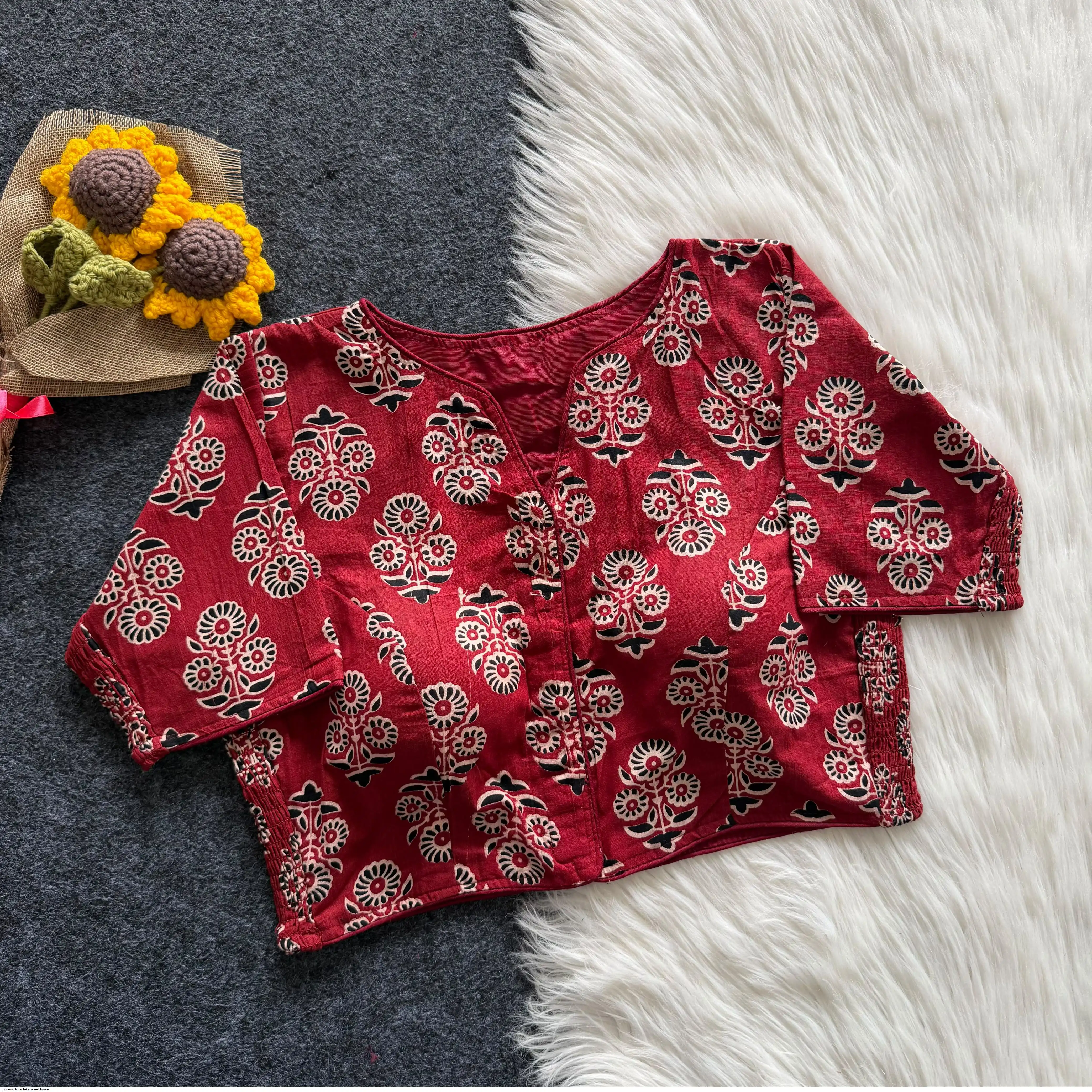 PURE COTTON CHIKANKARI BLOUSE 17