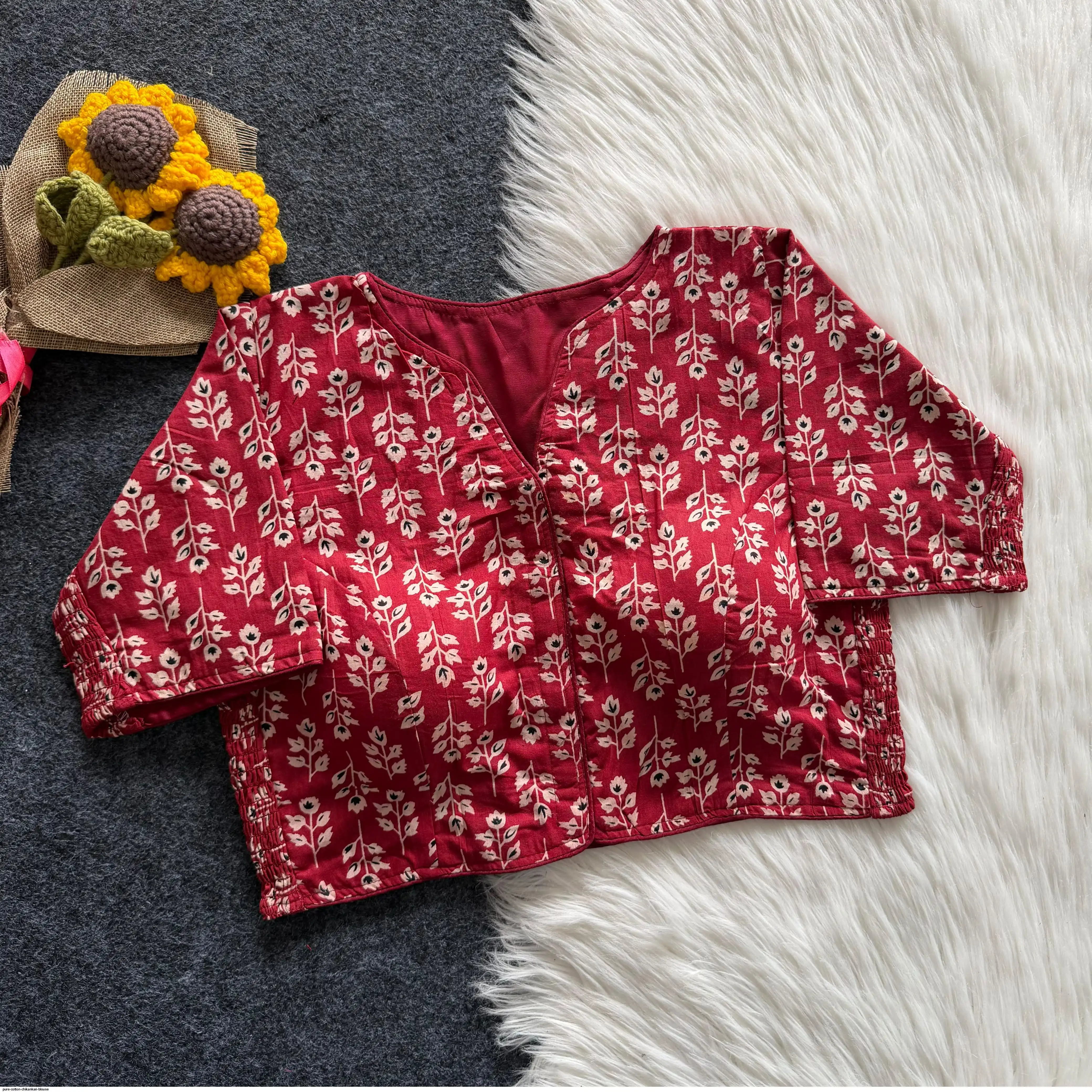PURE COTTON CHIKANKARI BLOUSE 15