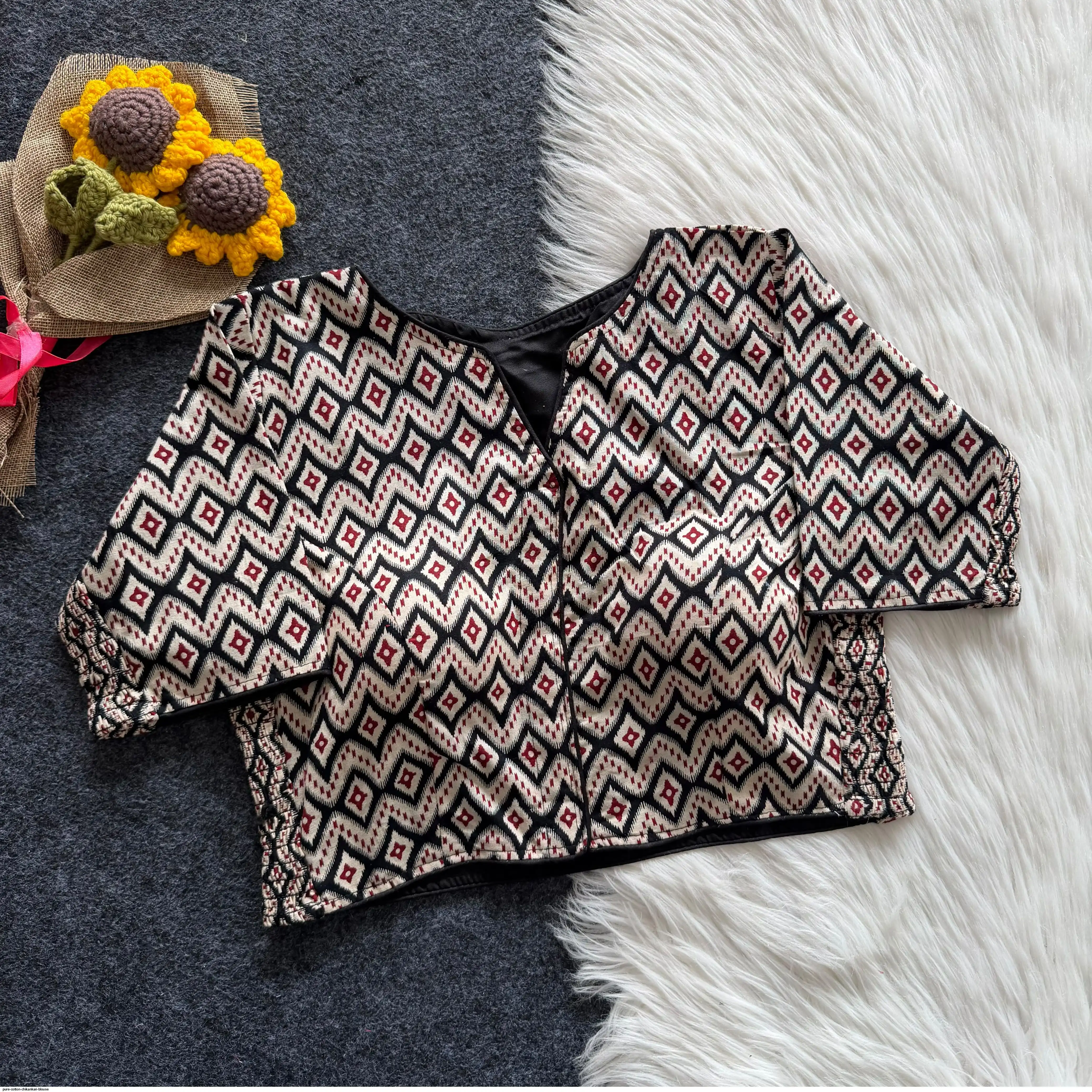 PURE COTTON CHIKANKARI BLOUSE 12