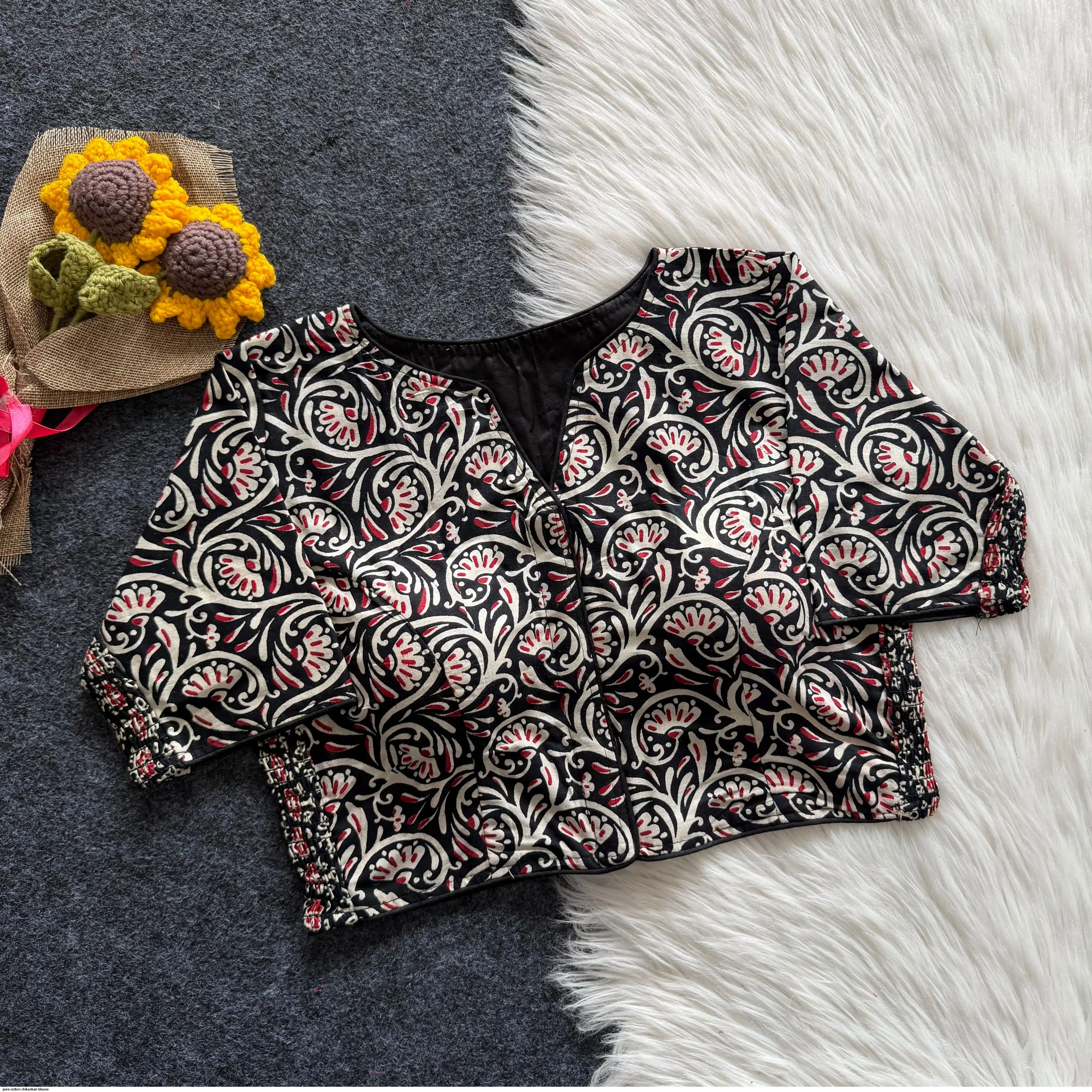 PURE COTTON CHIKANKARI BLOUSE 10