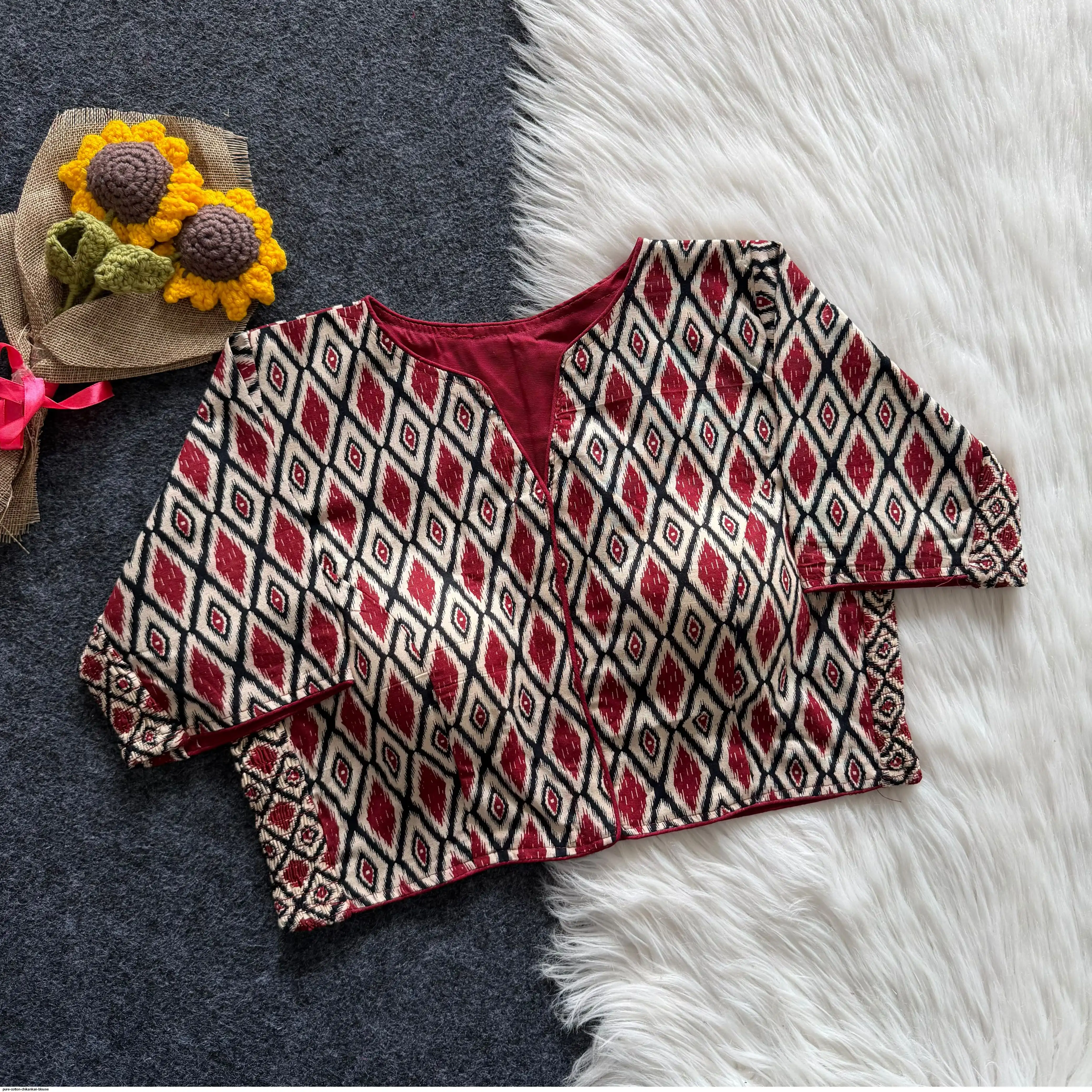 PURE COTTON CHIKANKARI BLOUSE 7