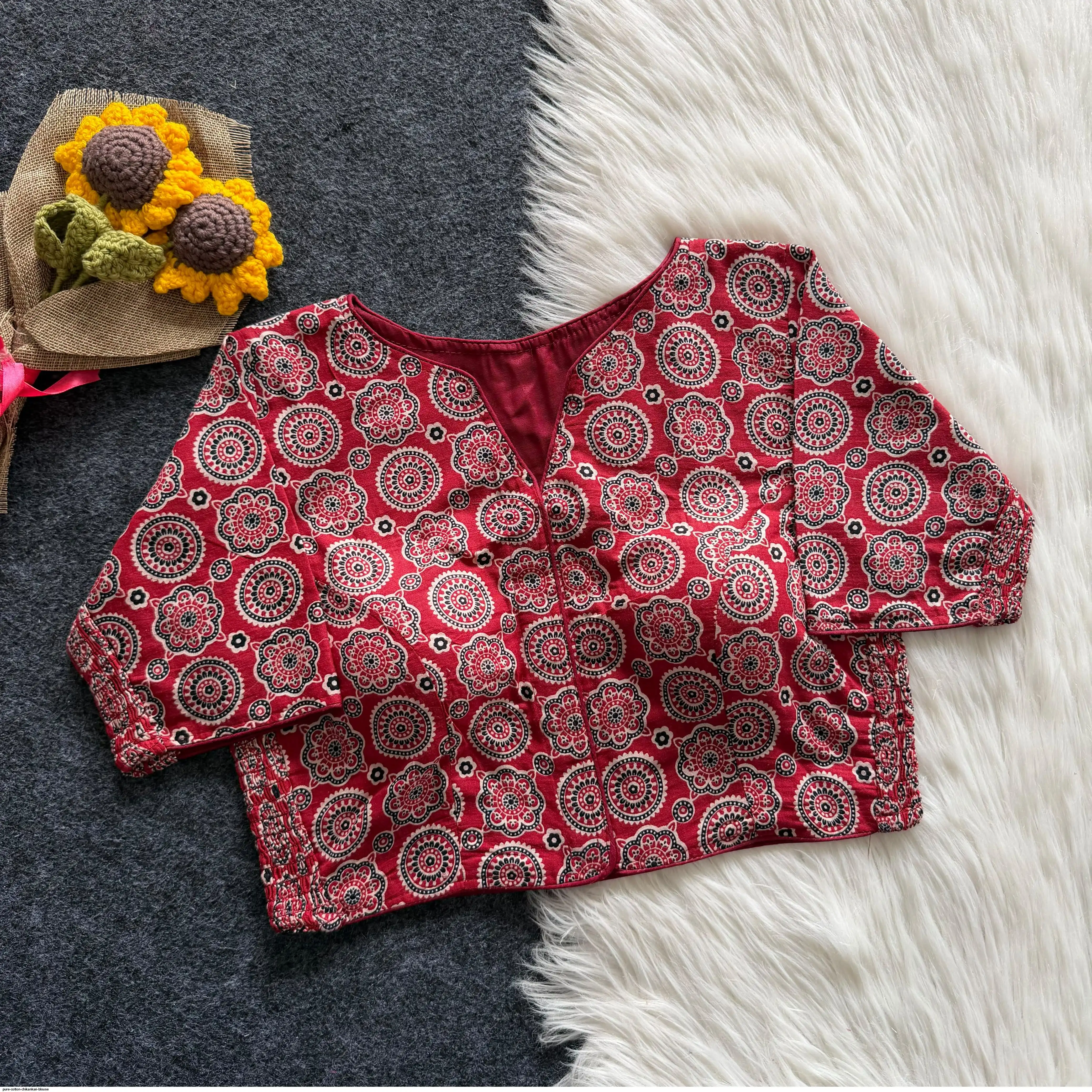 PURE COTTON CHIKANKARI BLOUSE 8