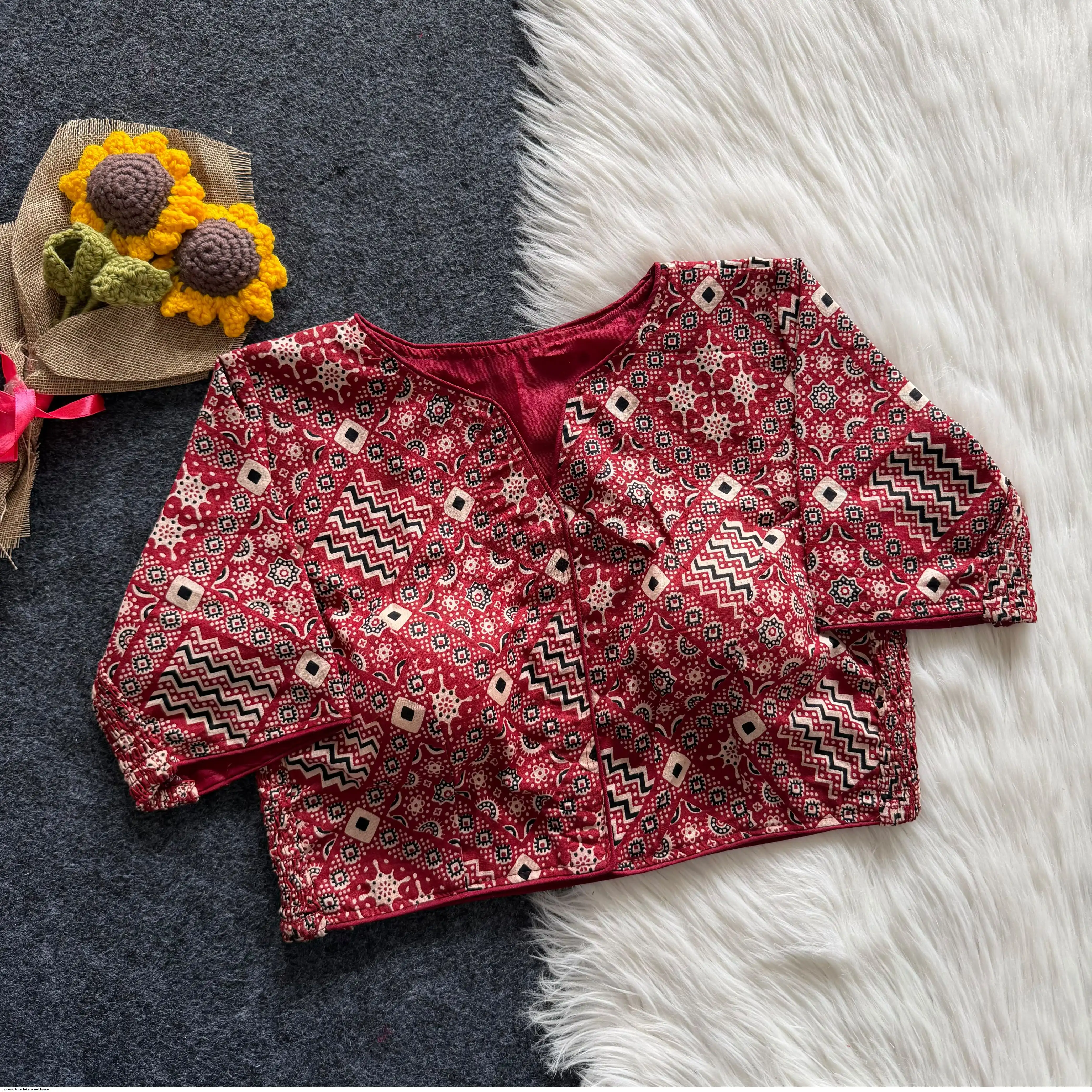 PURE COTTON CHIKANKARI BLOUSE 6