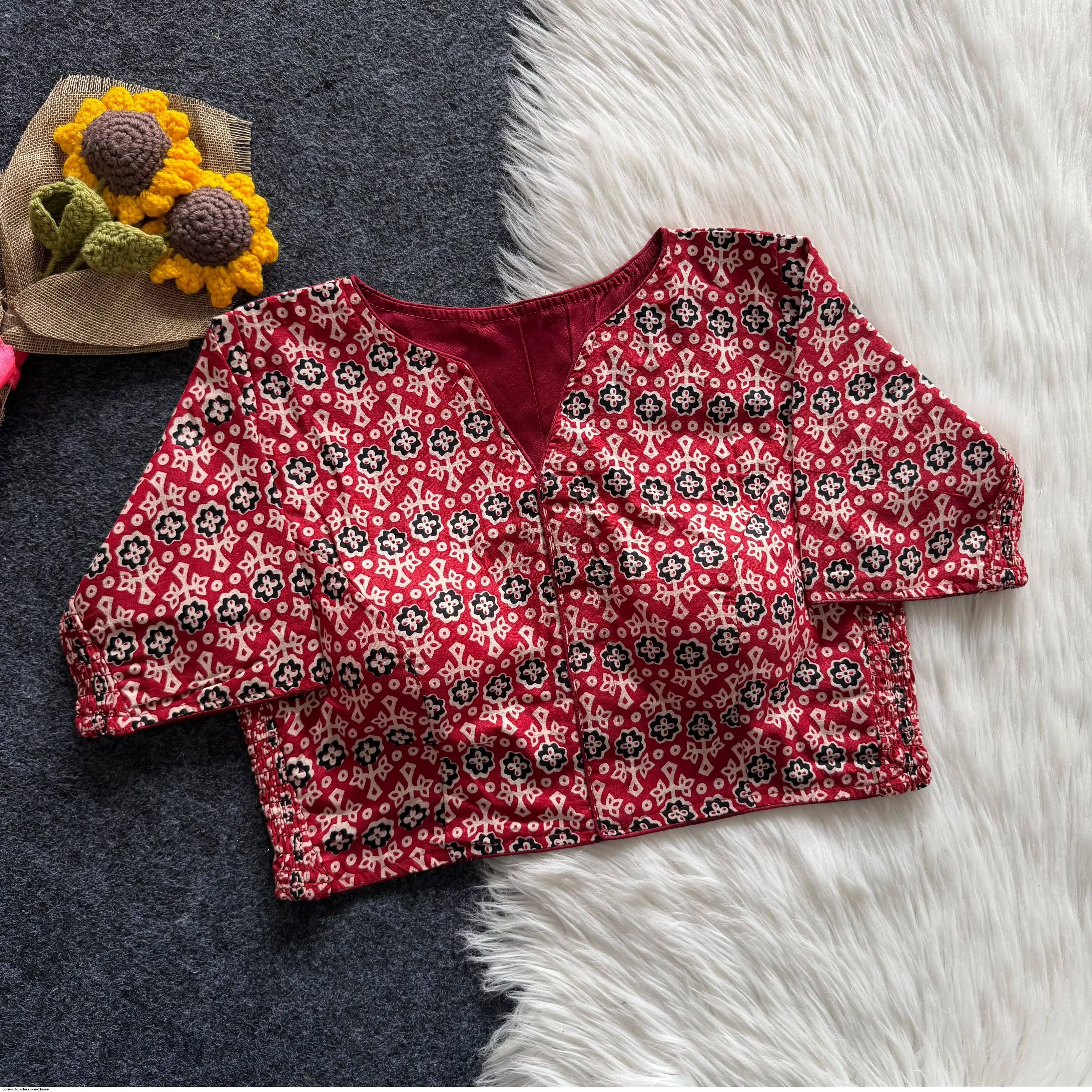 PURE COTTON CHIKANKARI BLOUSE 5