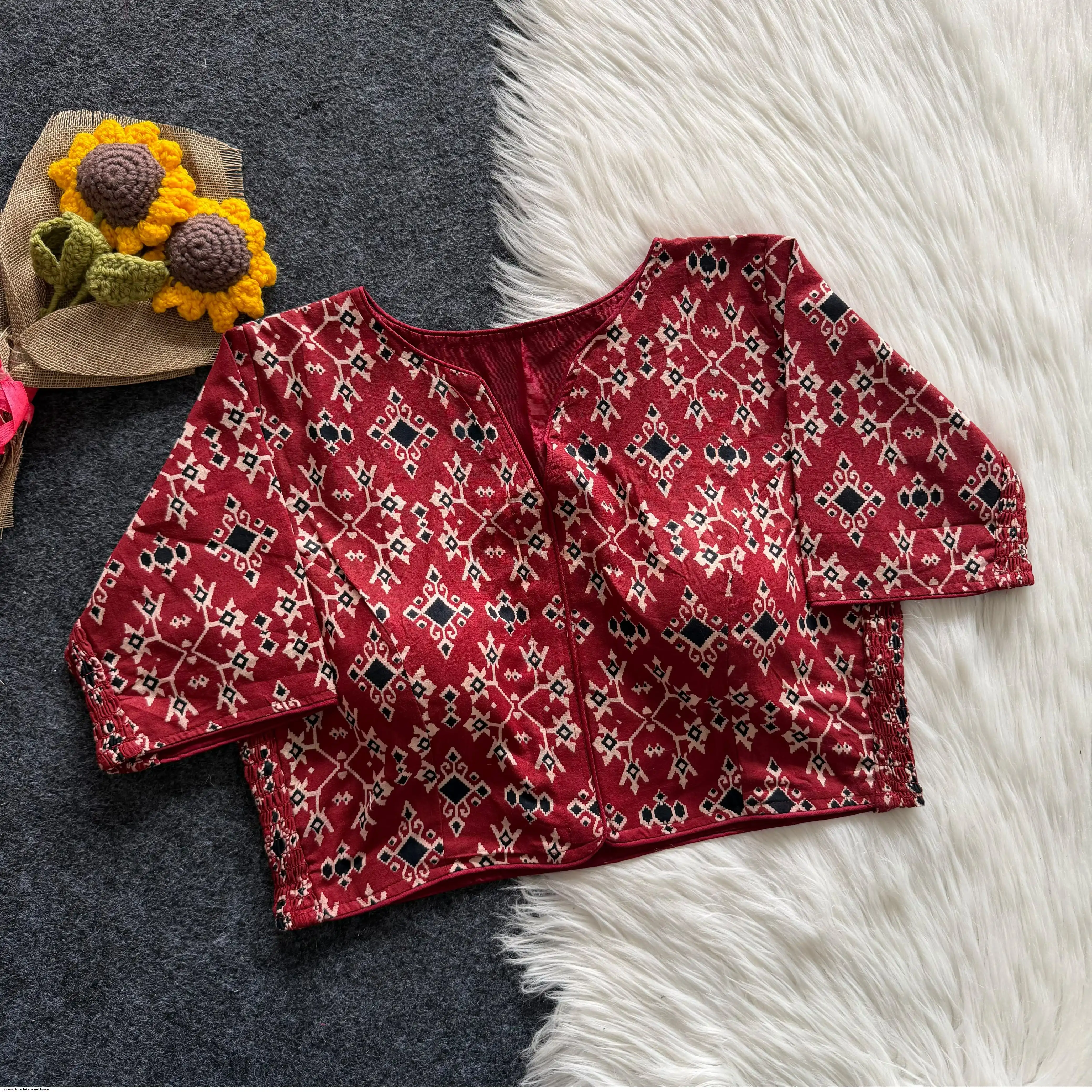 PURE COTTON CHIKANKARI BLOUSE 3