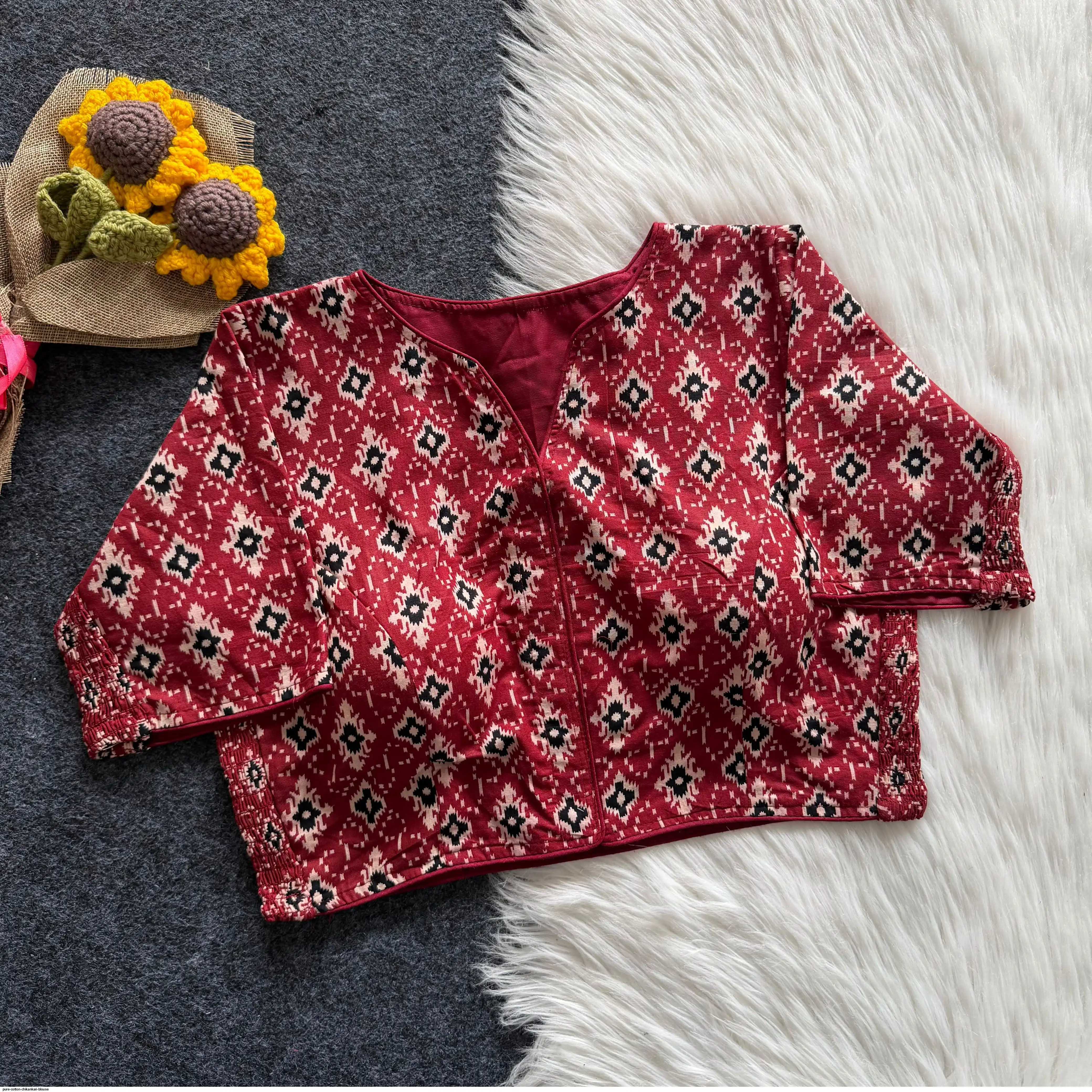 PURE COTTON CHIKANKARI BLOUSE 2