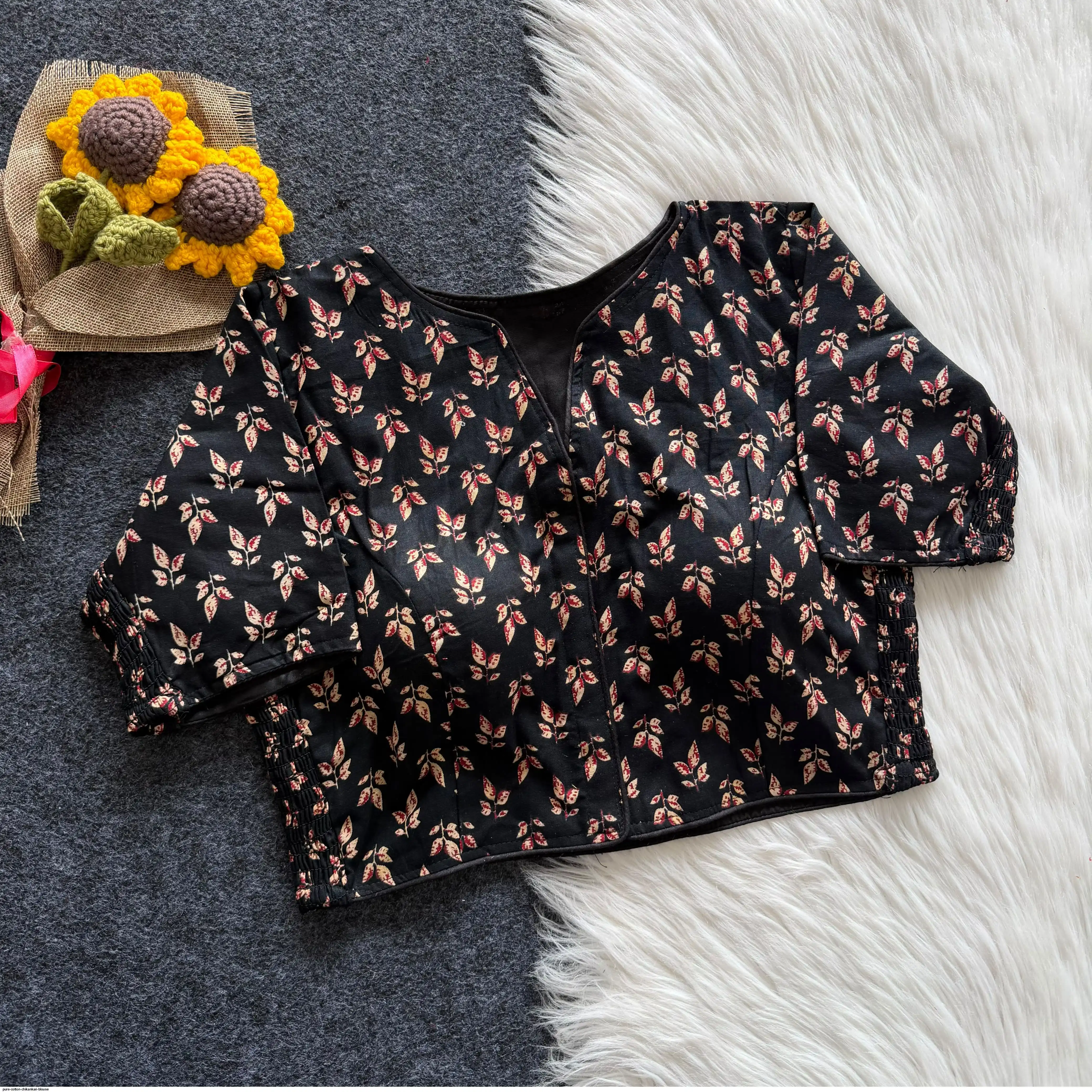 PURE COTTON CHIKANKARI BLOUSE 1
