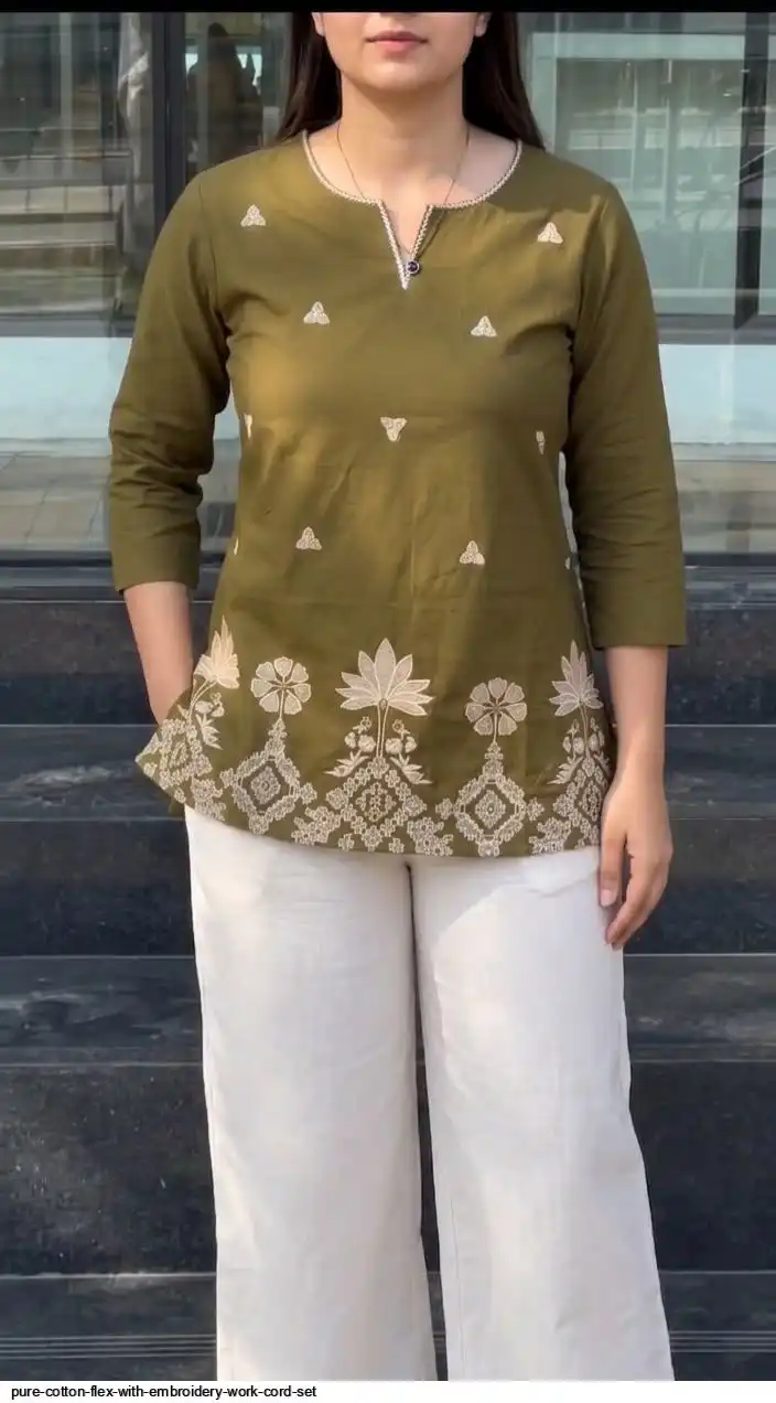PURE COTTON FLEX WITH EMBROIDERY WORK CORD SET A