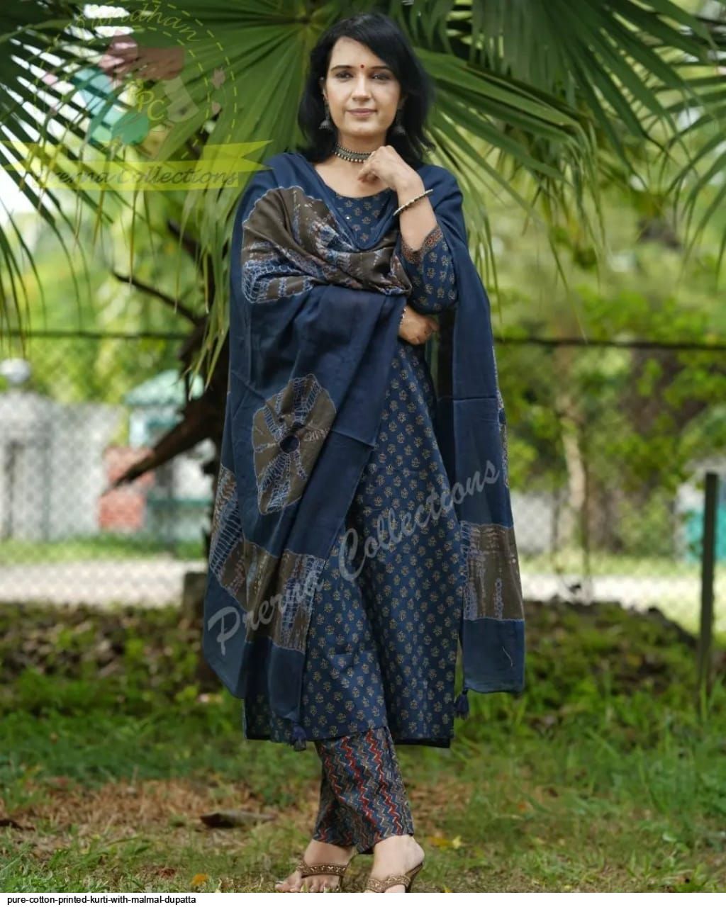 Pure Cotton Kurti With Rayon Pant  Malmal Dupatta  Urbanchic Online  Fashion Store