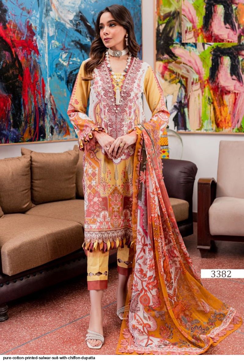 PURE COTTON PRINTED SALWAR SUIT WITH CHIFFON DUPATTA