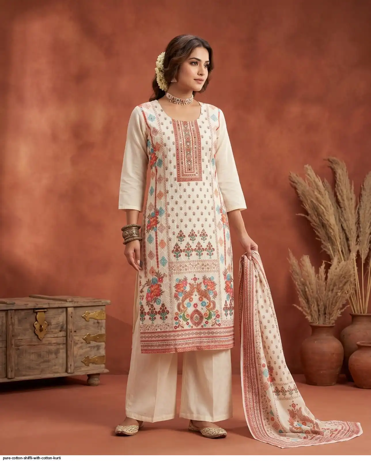 PURE COTTON SHIFFLI WITH COTTON KURTI 2