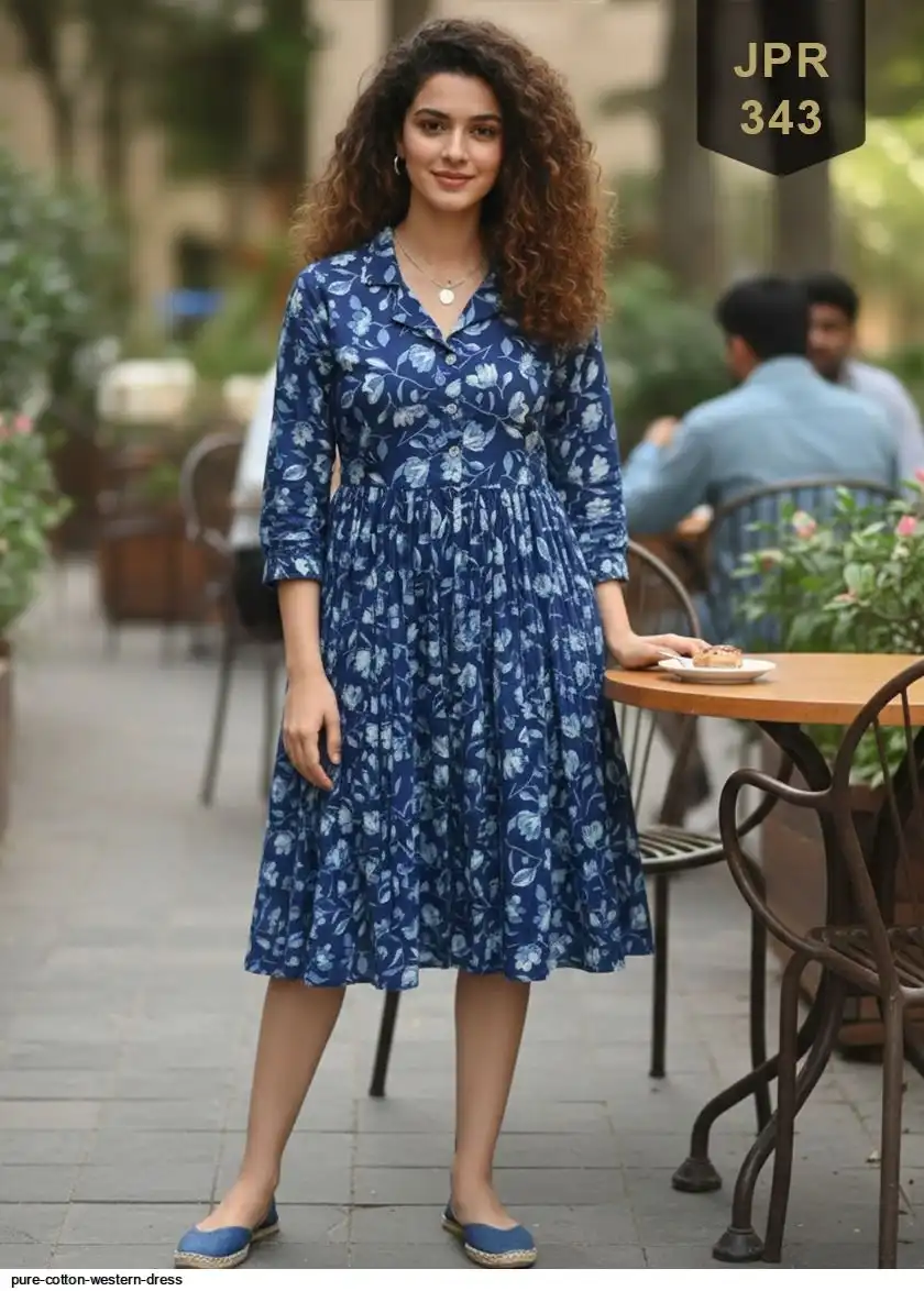 PURE COTTON WESTERN DRESS C