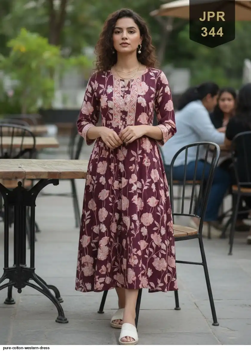 PURE COTTON WESTERN DRESS E