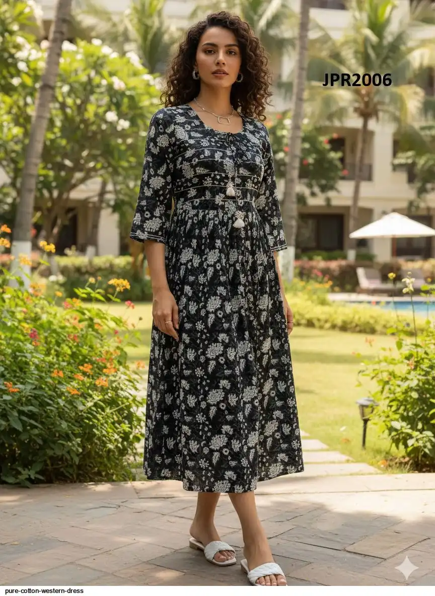 PURE COTTON WESTERN DRESS H