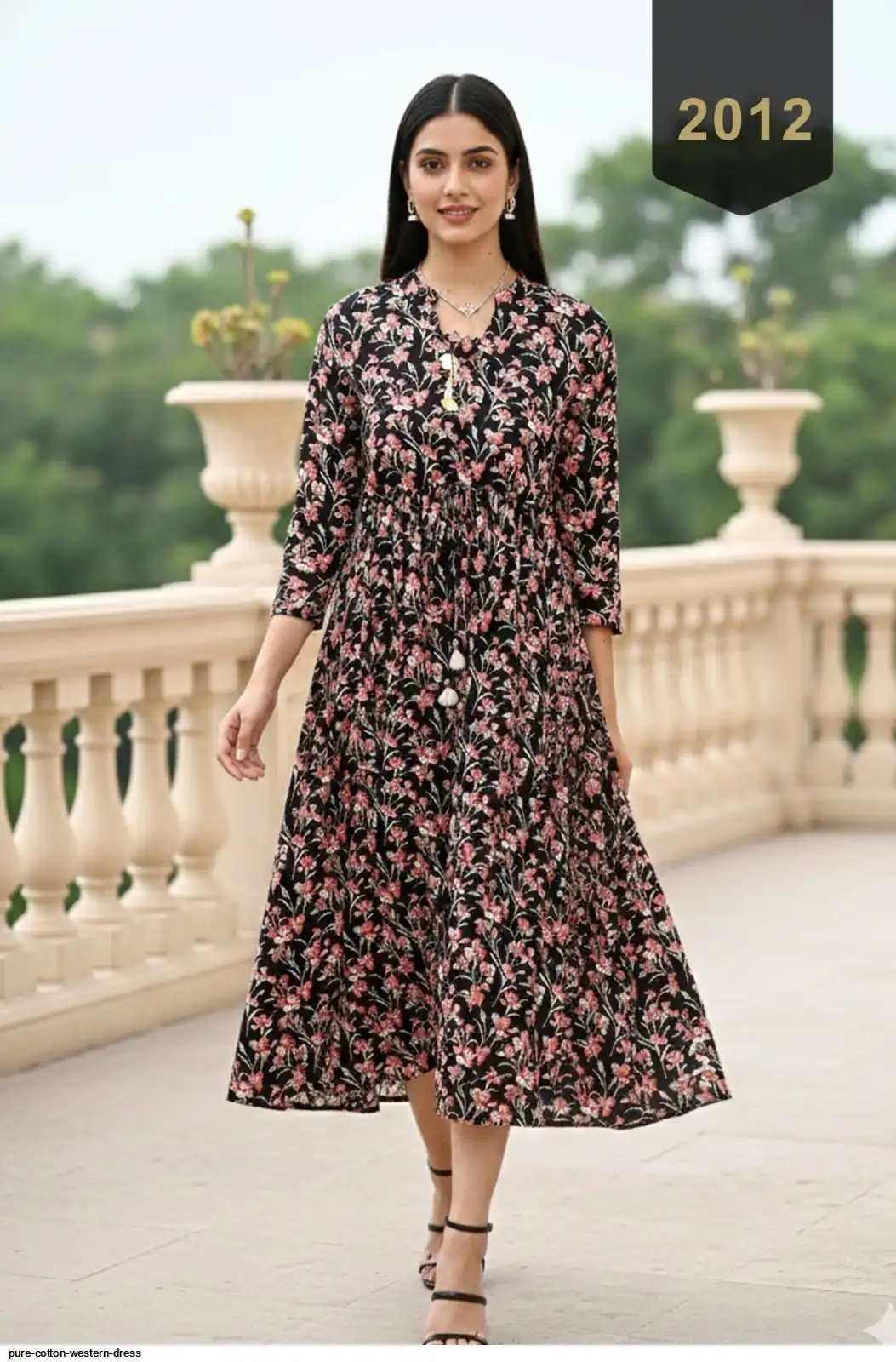 PURE COTTON WESTERN DRESS M