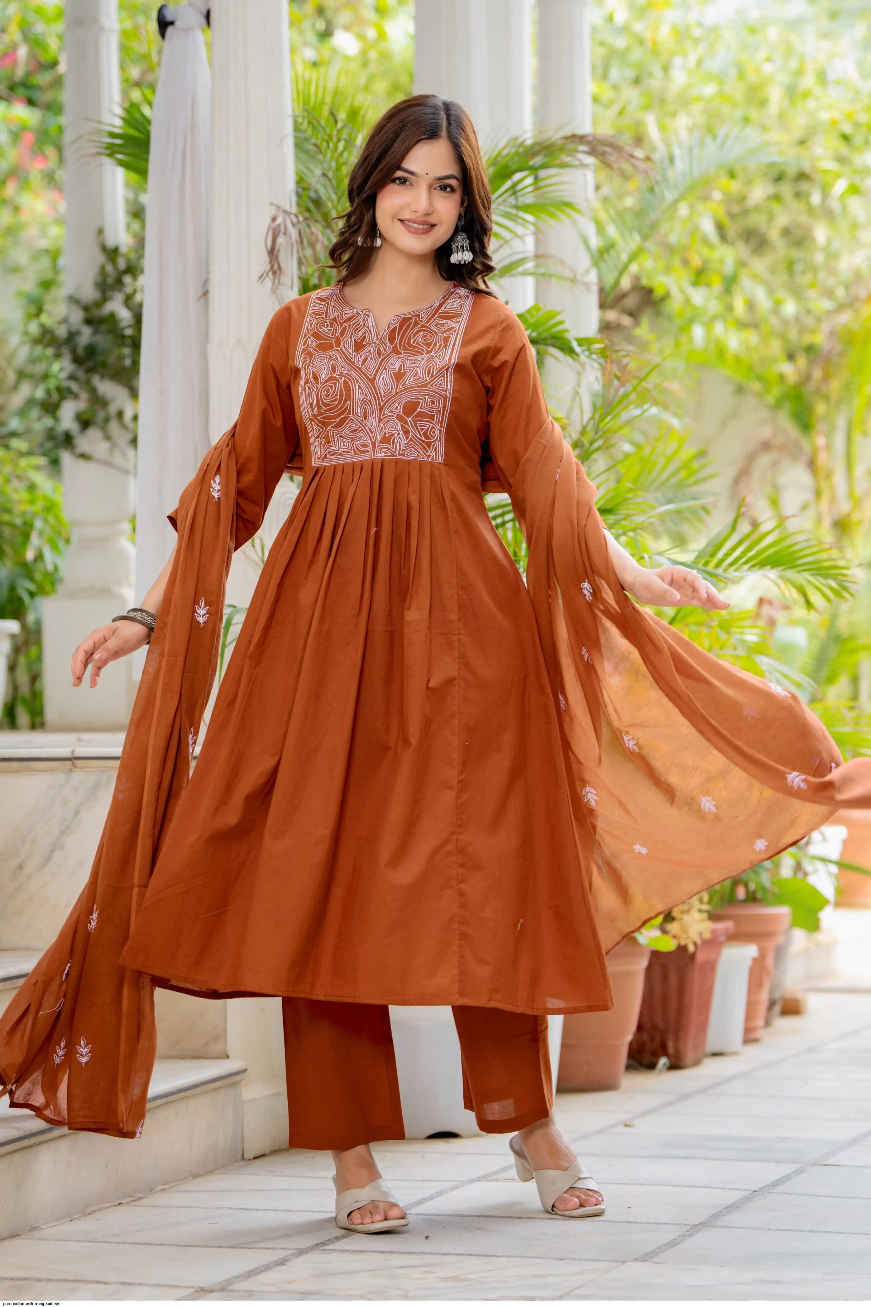 PURE COTTON WITH LINING KURTI SET B