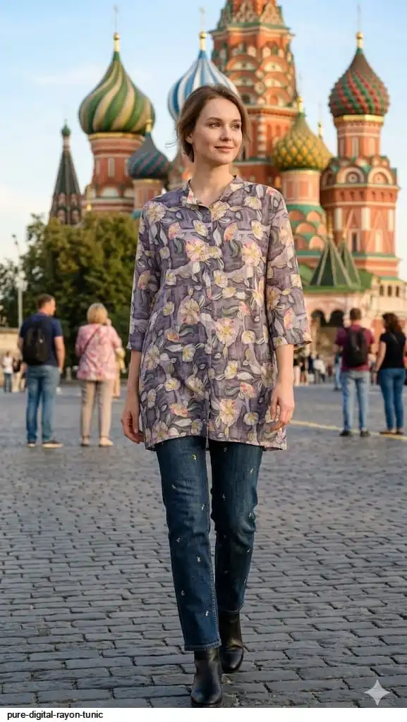 PURE DIGITAL RAYON TUNIC D